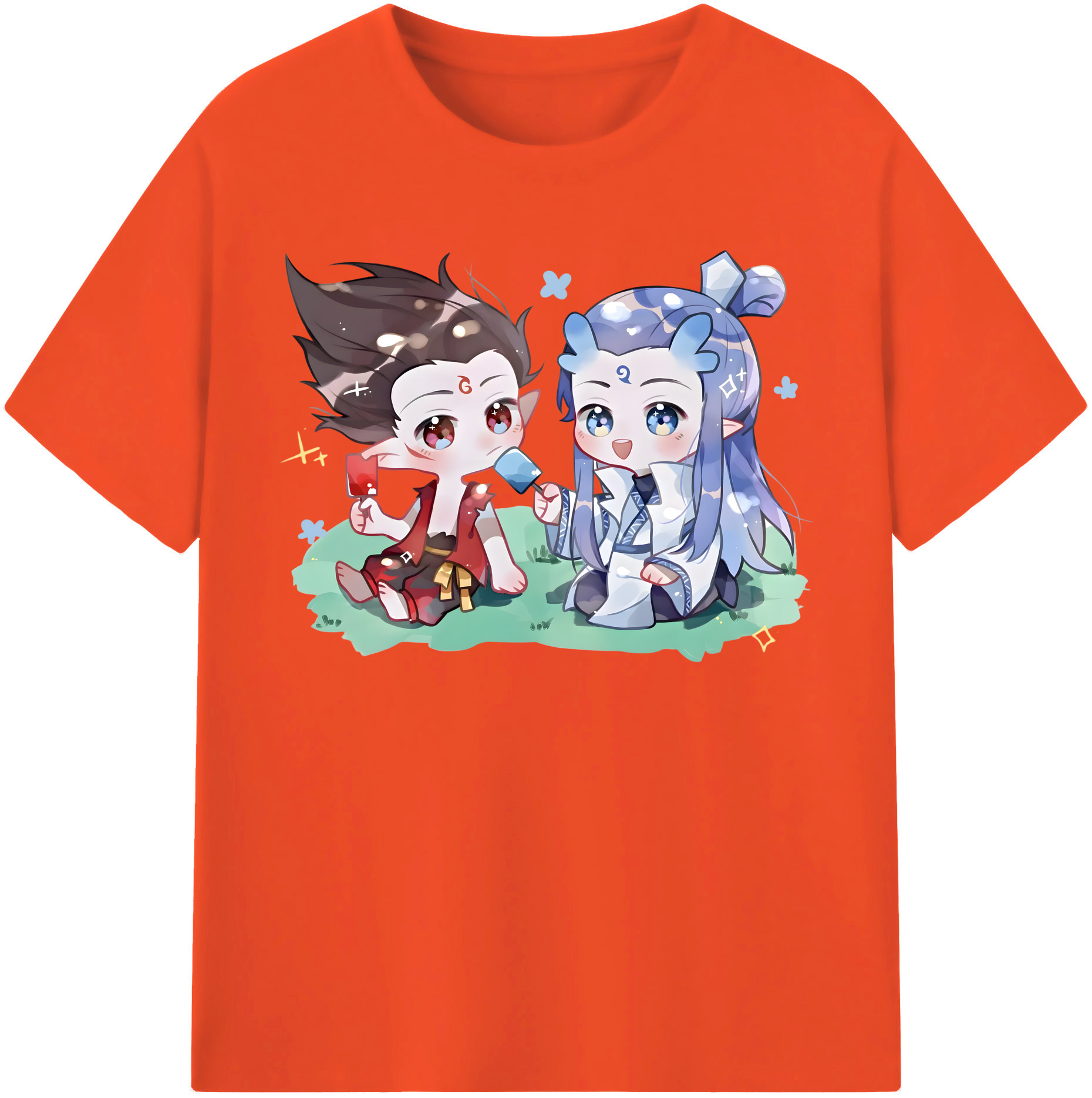 （画像用） Ne Zha 2 ナタ 魔童の大暴れ 綿100％半袖Tシャツ（フロントプリント）