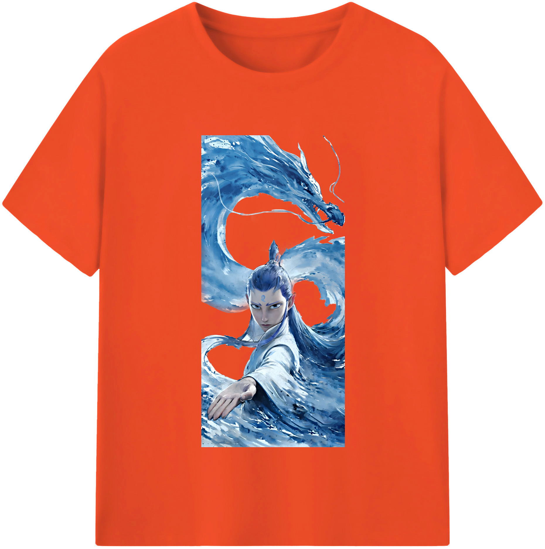 （画像用） Ne Zha 2 ナタ 魔童の大暴れ 綿100％半袖Tシャツ（フロントプリント）