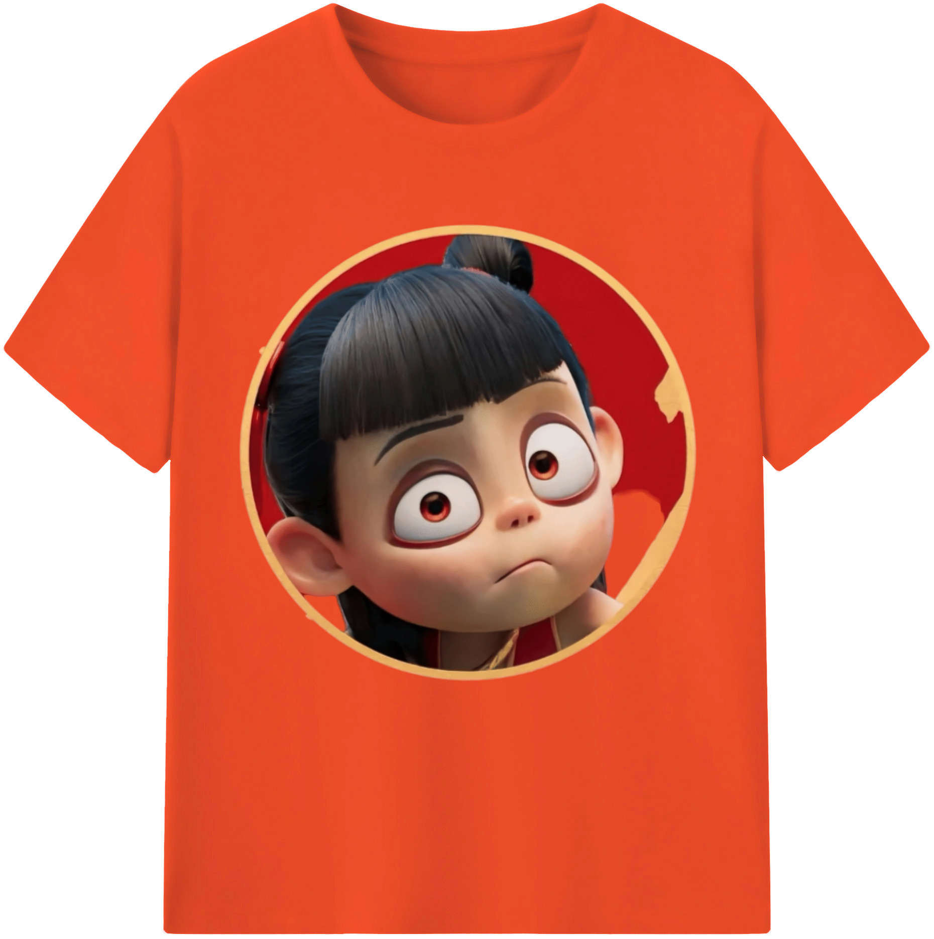 （画像用） Ne Zha 2 ナタ 魔童の大暴れ 綿100％半袖Tシャツ（フロントプリント）