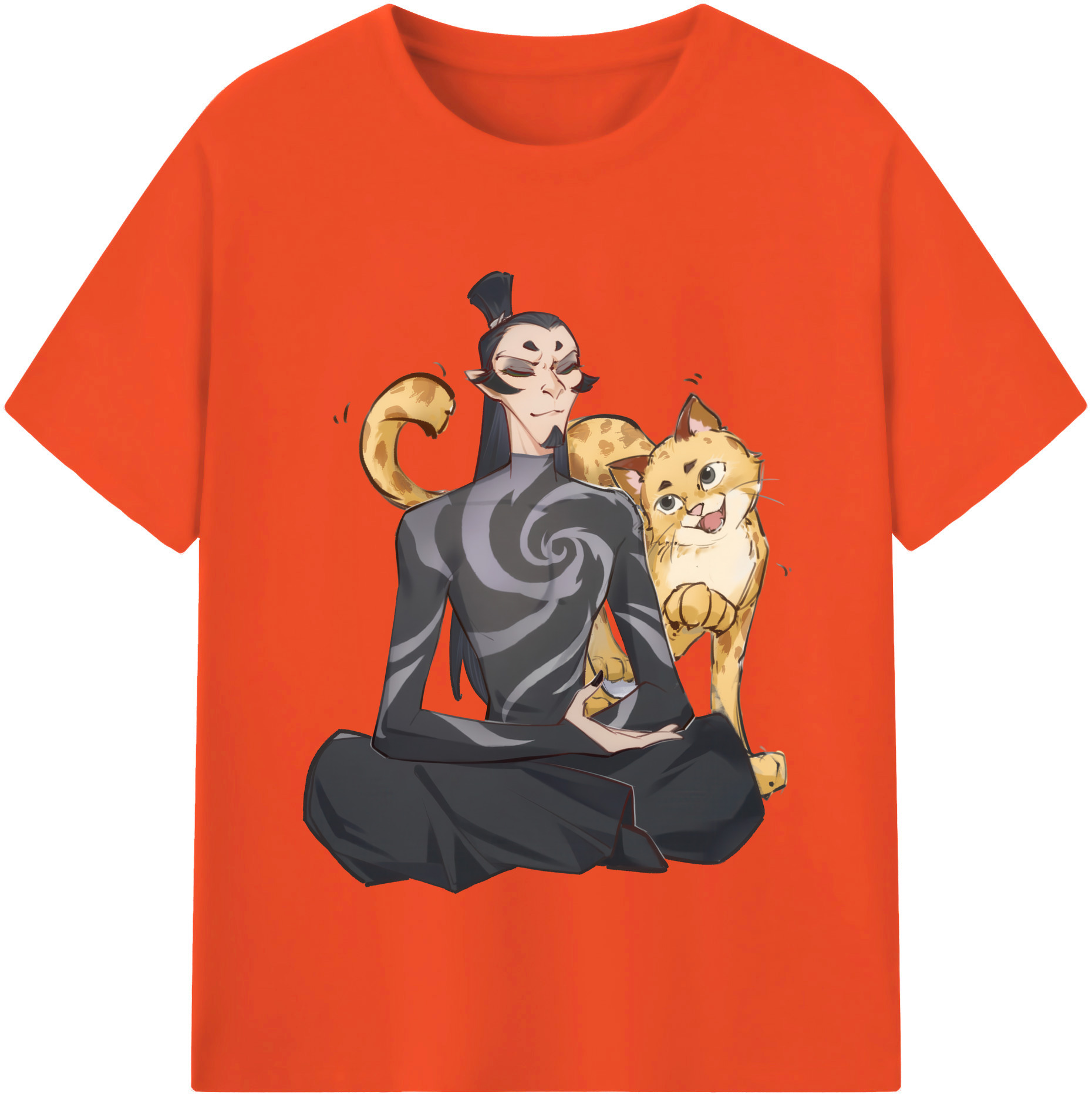 （画像用） Ne Zha 2 ナタ 魔童の大暴れ 綿100％半袖Tシャツ（フロントプリント）
