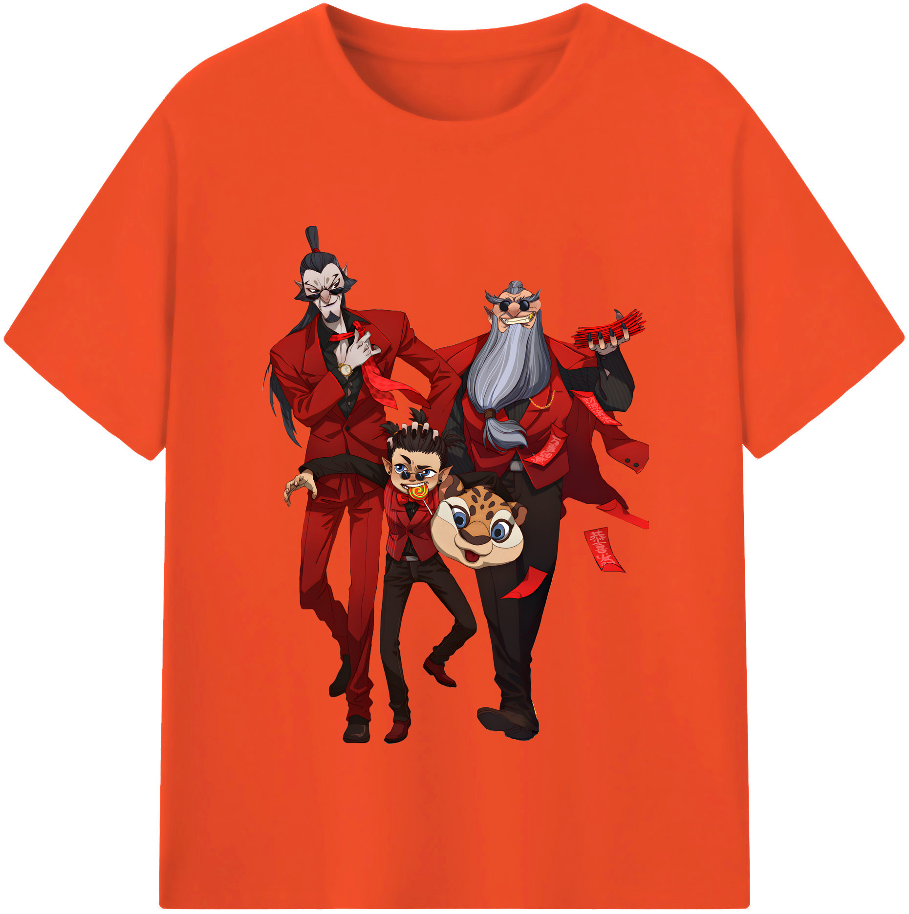 （画像用） Ne Zha 2 ナタ 魔童の大暴れ 綿100％半袖Tシャツ（フロントプリント）