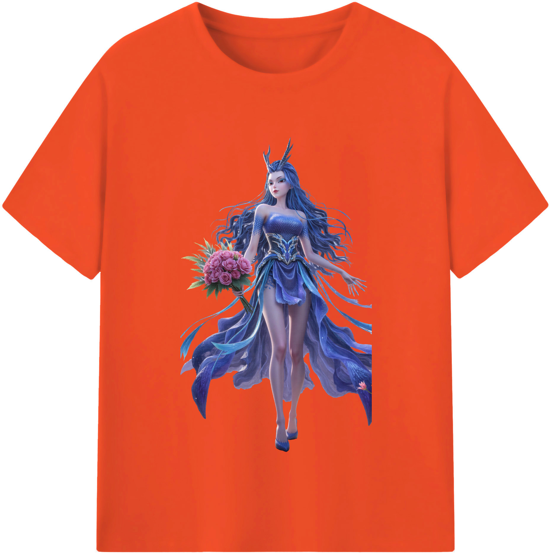 （画像用） Ne Zha 2 ナタ 魔童の大暴れ 綿100％半袖Tシャツ（フロントプリント）