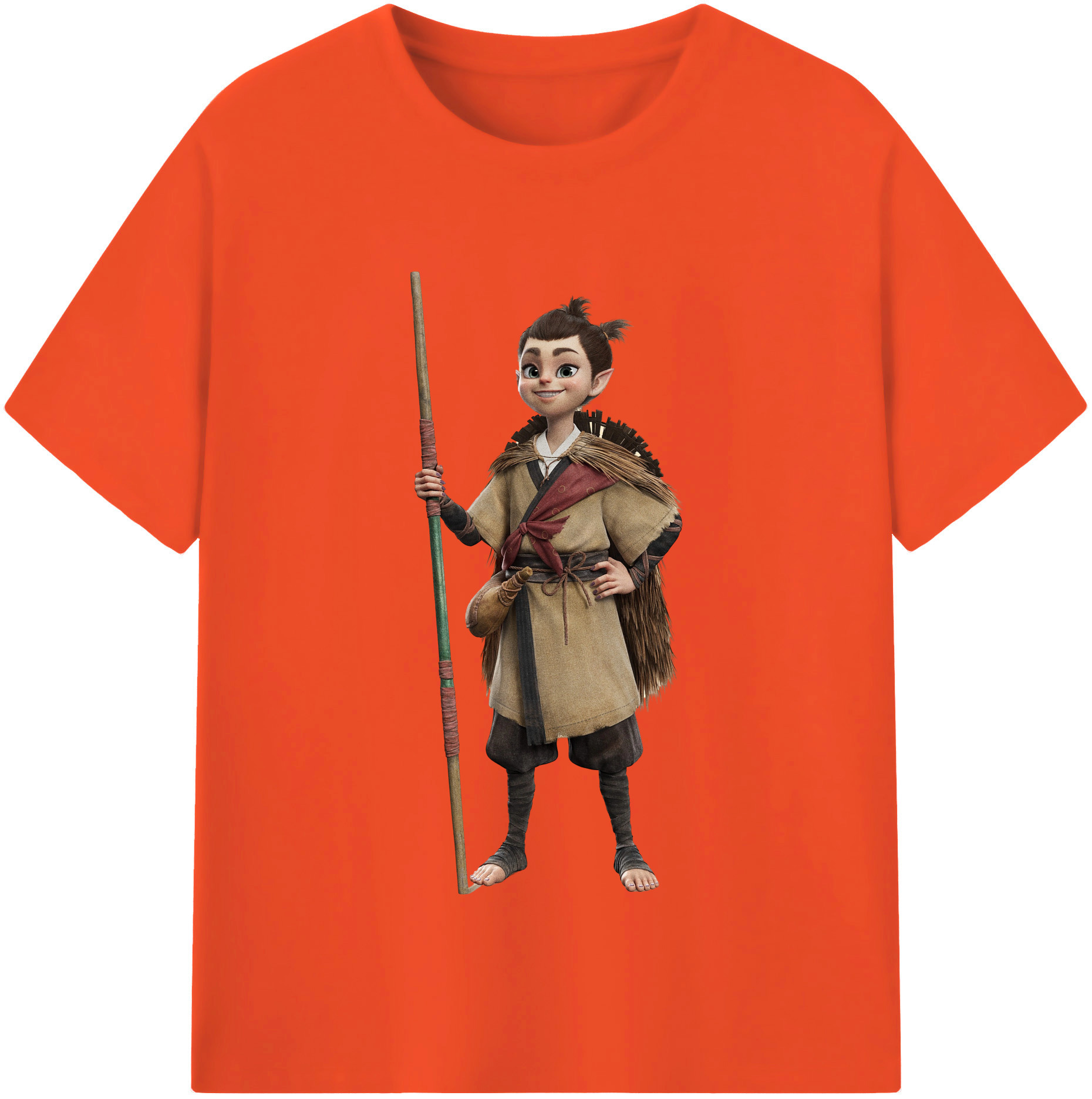 （画像用） Ne Zha 2 ナタ 魔童の大暴れ 綿100％半袖Tシャツ（フロントプリント）