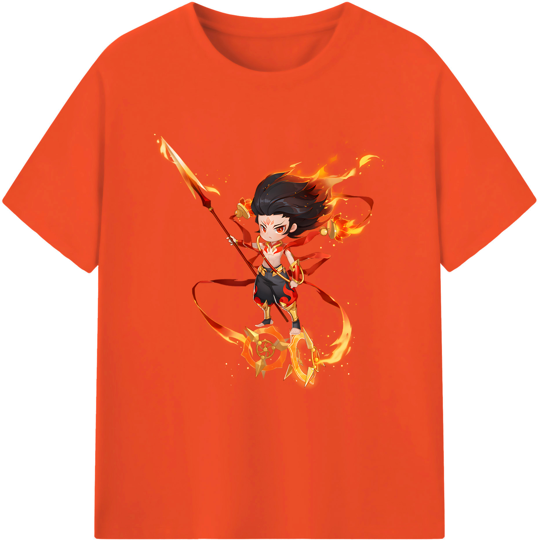 （画像用） Ne Zha 2 ナタ 魔童の大暴れ 綿100％半袖Tシャツ（フロントプリント）