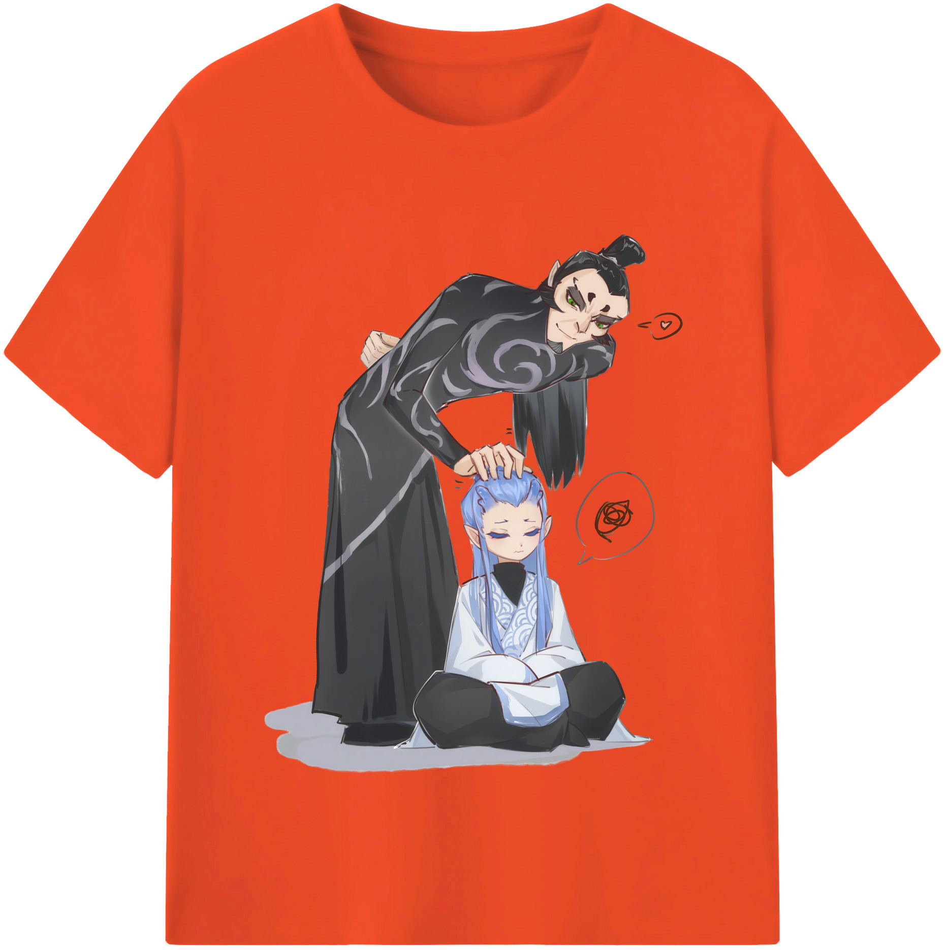 （画像用） Ne Zha 2 ナタ 魔童の大暴れ 綿100％半袖Tシャツ（フロントプリント）