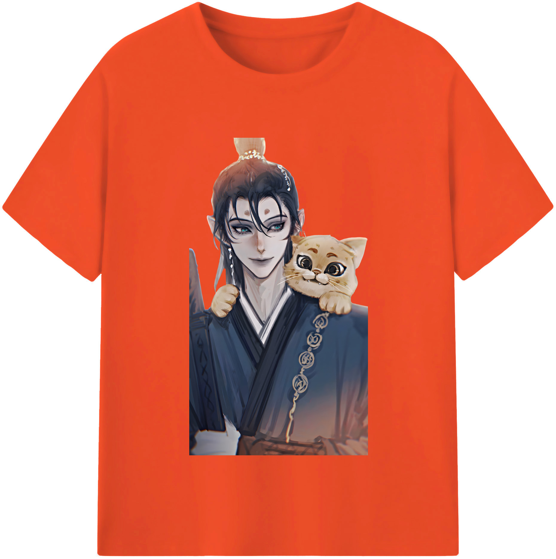 （画像用） Ne Zha 2 ナタ 魔童の大暴れ 綿100％半袖Tシャツ（フロントプリント）