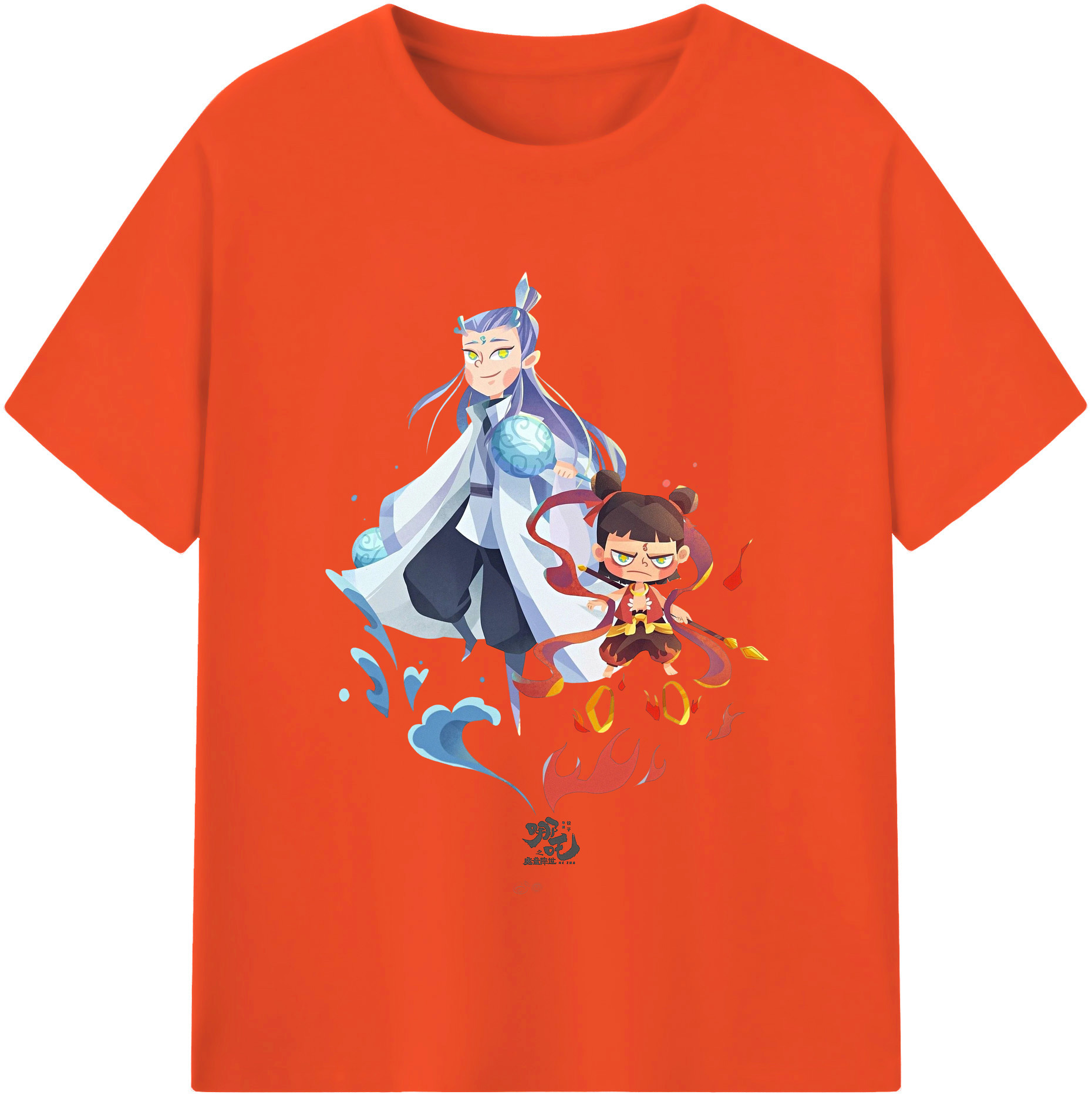 （画像用） Ne Zha 2 ナタ 魔童の大暴れ 綿100％半袖Tシャツ（フロントプリント）