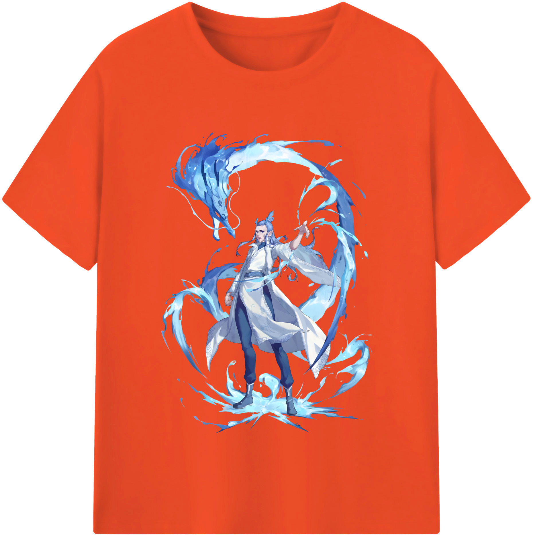 （画像用） Ne Zha 2 ナタ 魔童の大暴れ 綿100％半袖Tシャツ（フロントプリント）