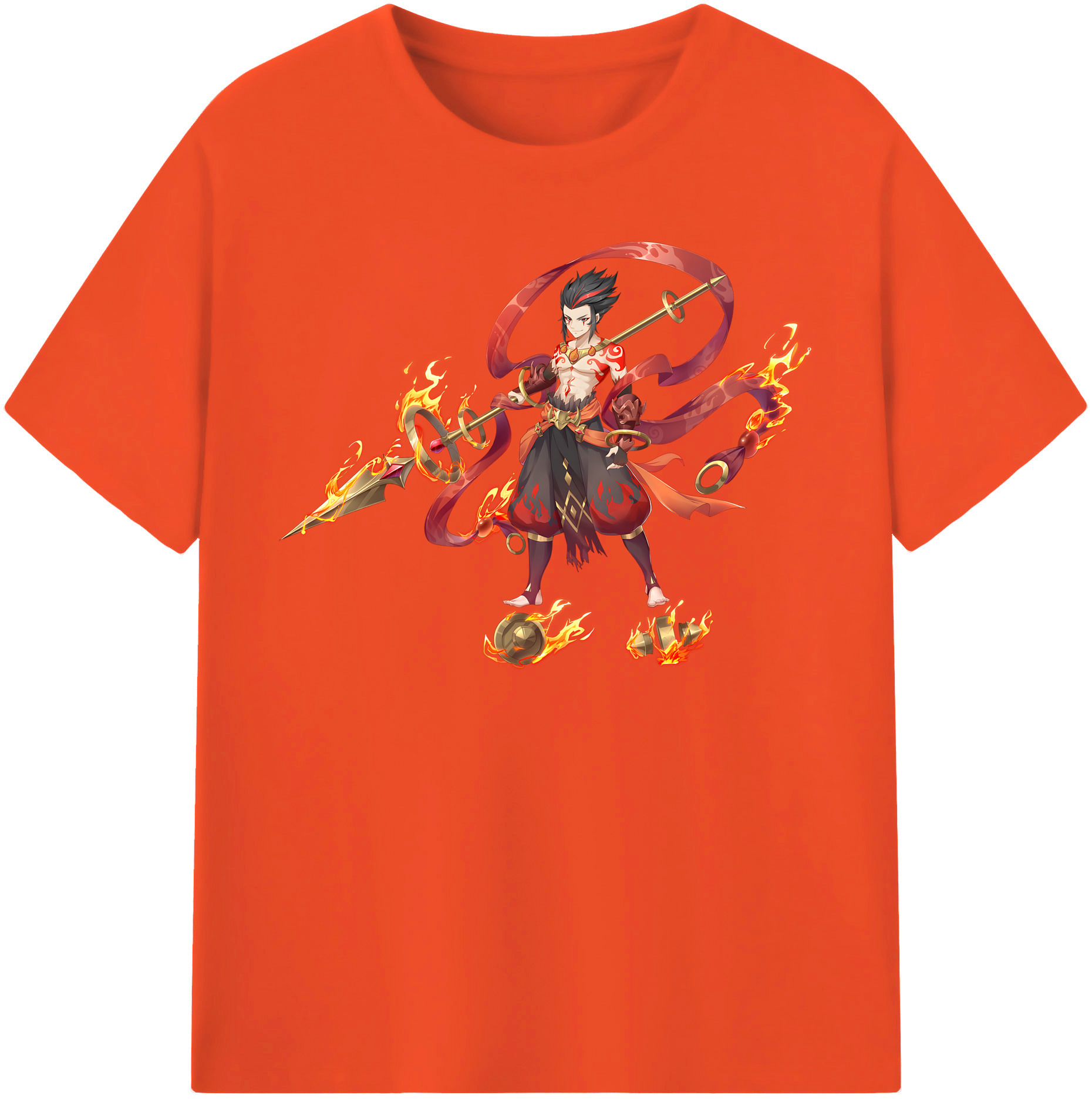 （画像用） Ne Zha 2 ナタ 魔童の大暴れ 綿100％半袖Tシャツ（フロントプリント）