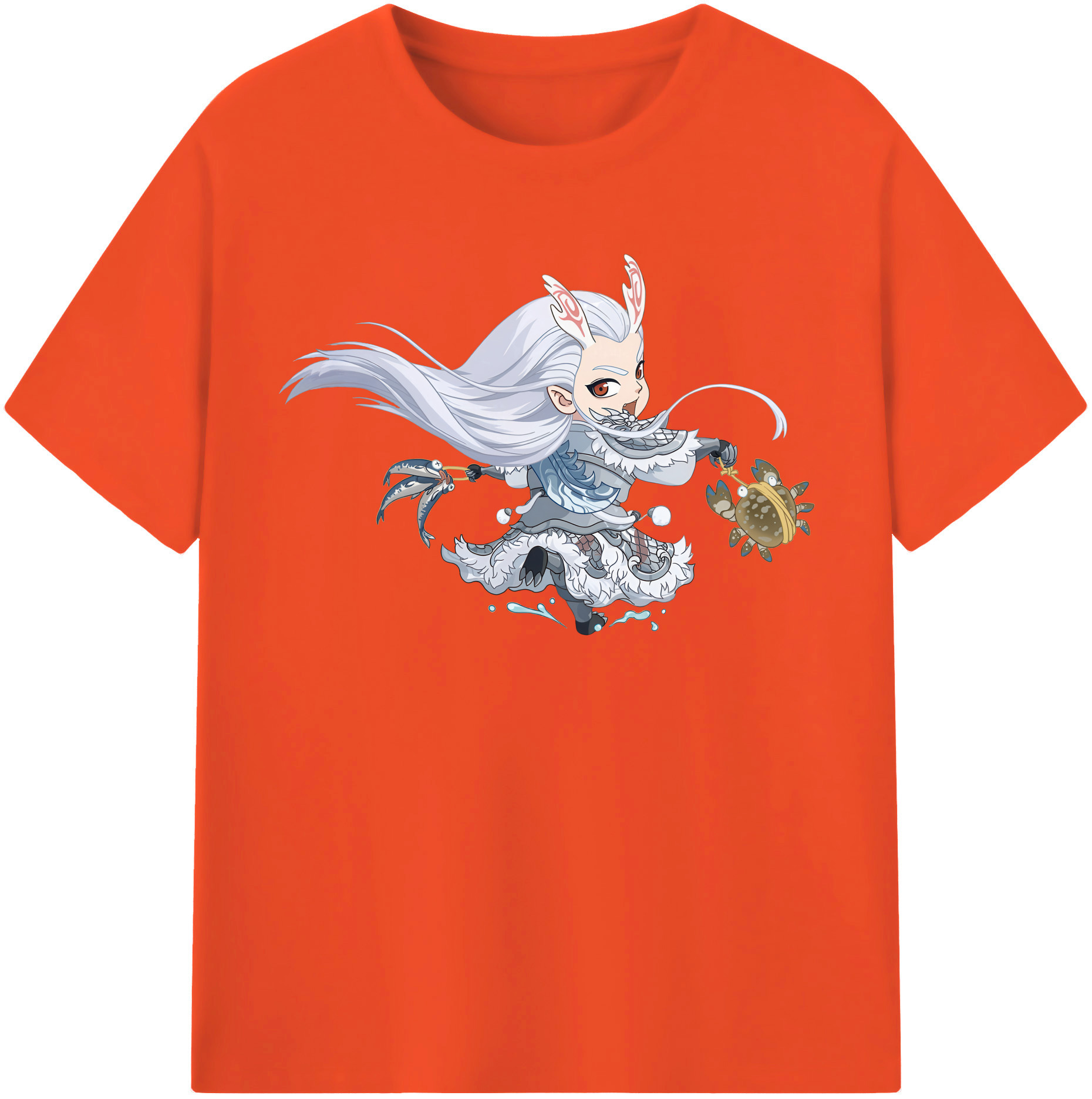 （画像用） Ne Zha 2 ナタ 魔童の大暴れ 綿100％半袖Tシャツ（フロントプリント）