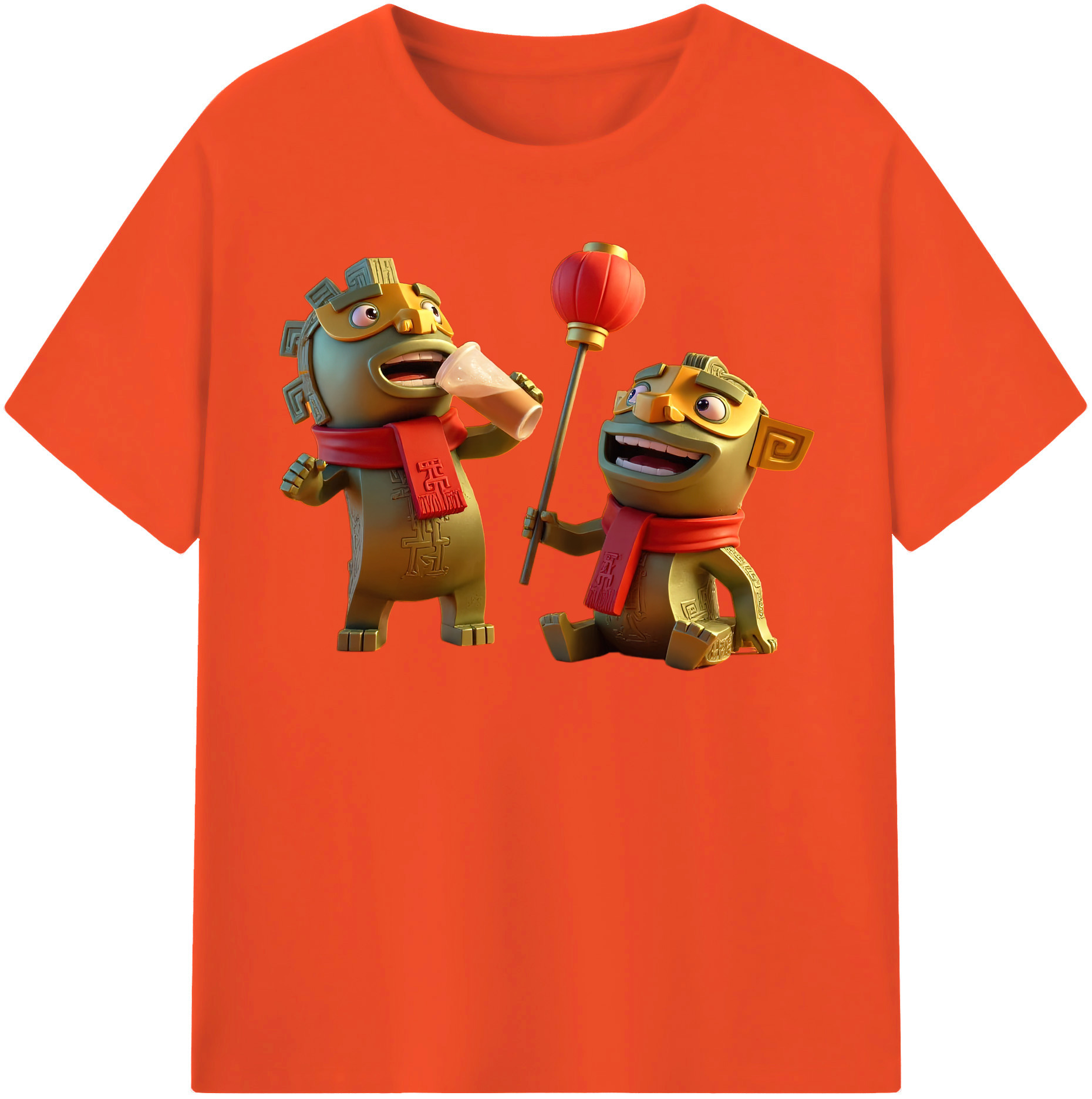 （画像用） Ne Zha 2 ナタ 魔童の大暴れ 綿100％半袖Tシャツ（フロントプリント）