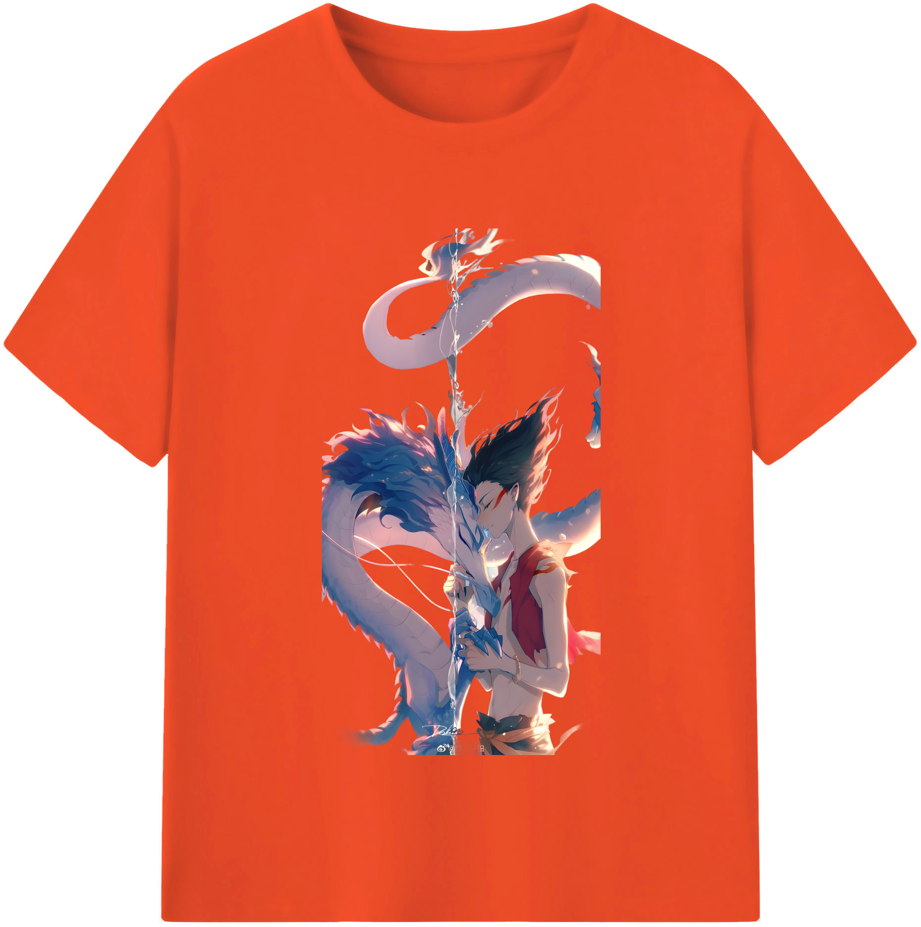 （画像用） Ne Zha 2 ナタ 魔童の大暴れ 綿100％半袖Tシャツ（フロントプリント）