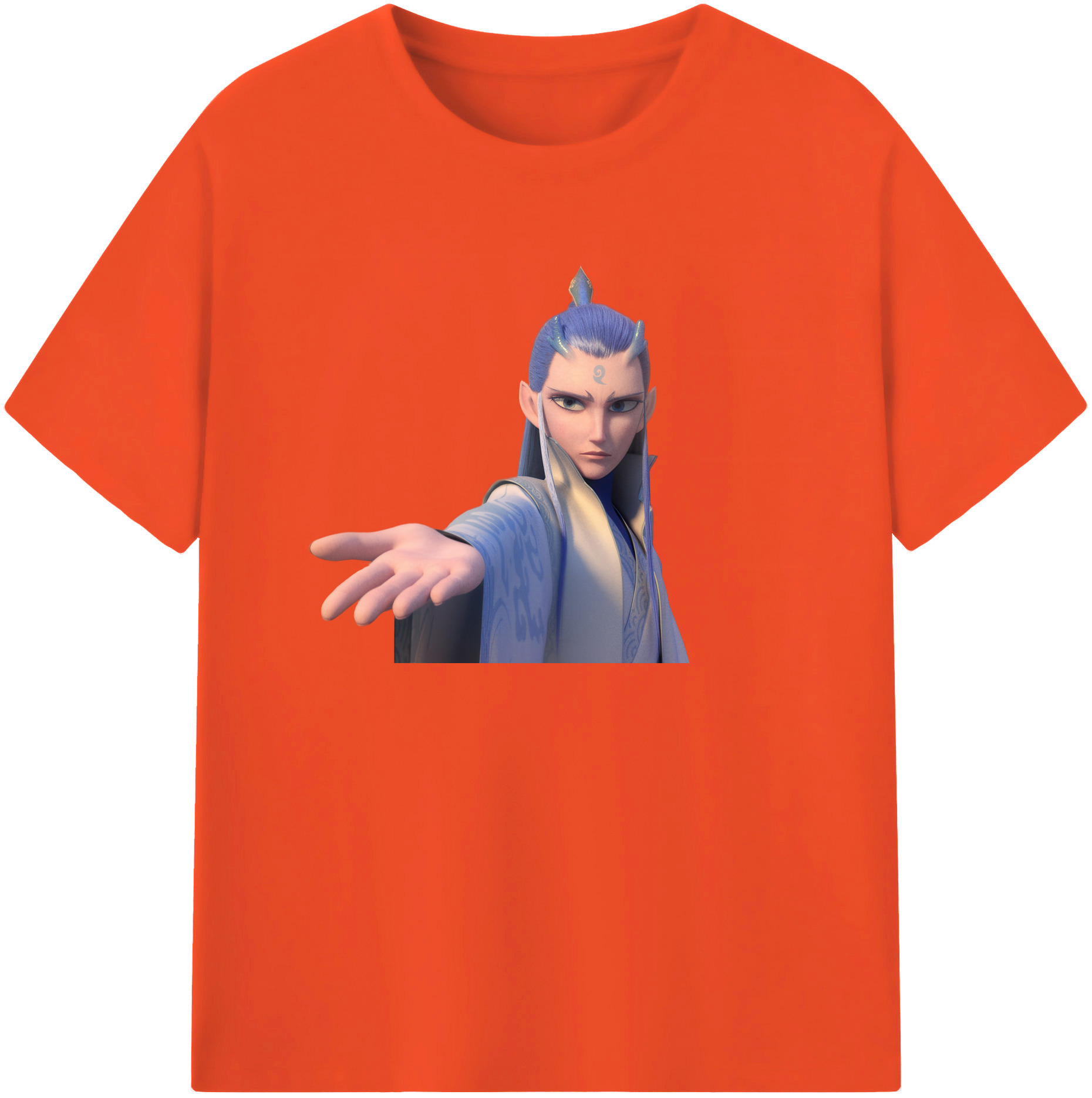 （画像用） Ne Zha 2 ナタ 魔童の大暴れ 綿100％半袖Tシャツ（フロントプリント）