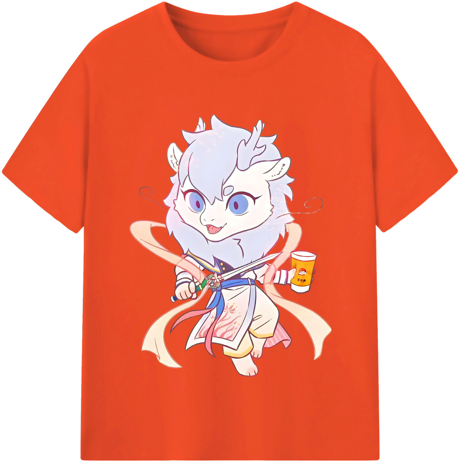 （画像用） Ne Zha 2 ナタ 魔童の大暴れ 綿100％半袖Tシャツ（フロントプリント）