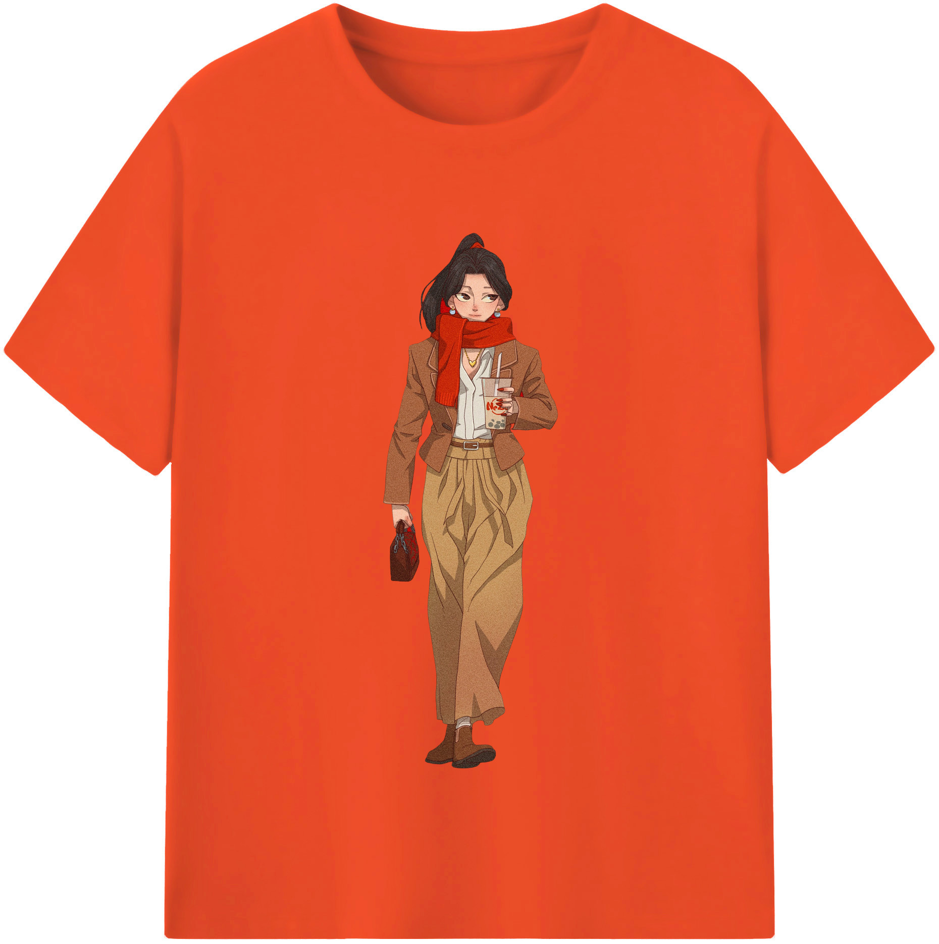 （画像用） Ne Zha 2 ナタ 魔童の大暴れ 綿100％半袖Tシャツ（フロントプリント）