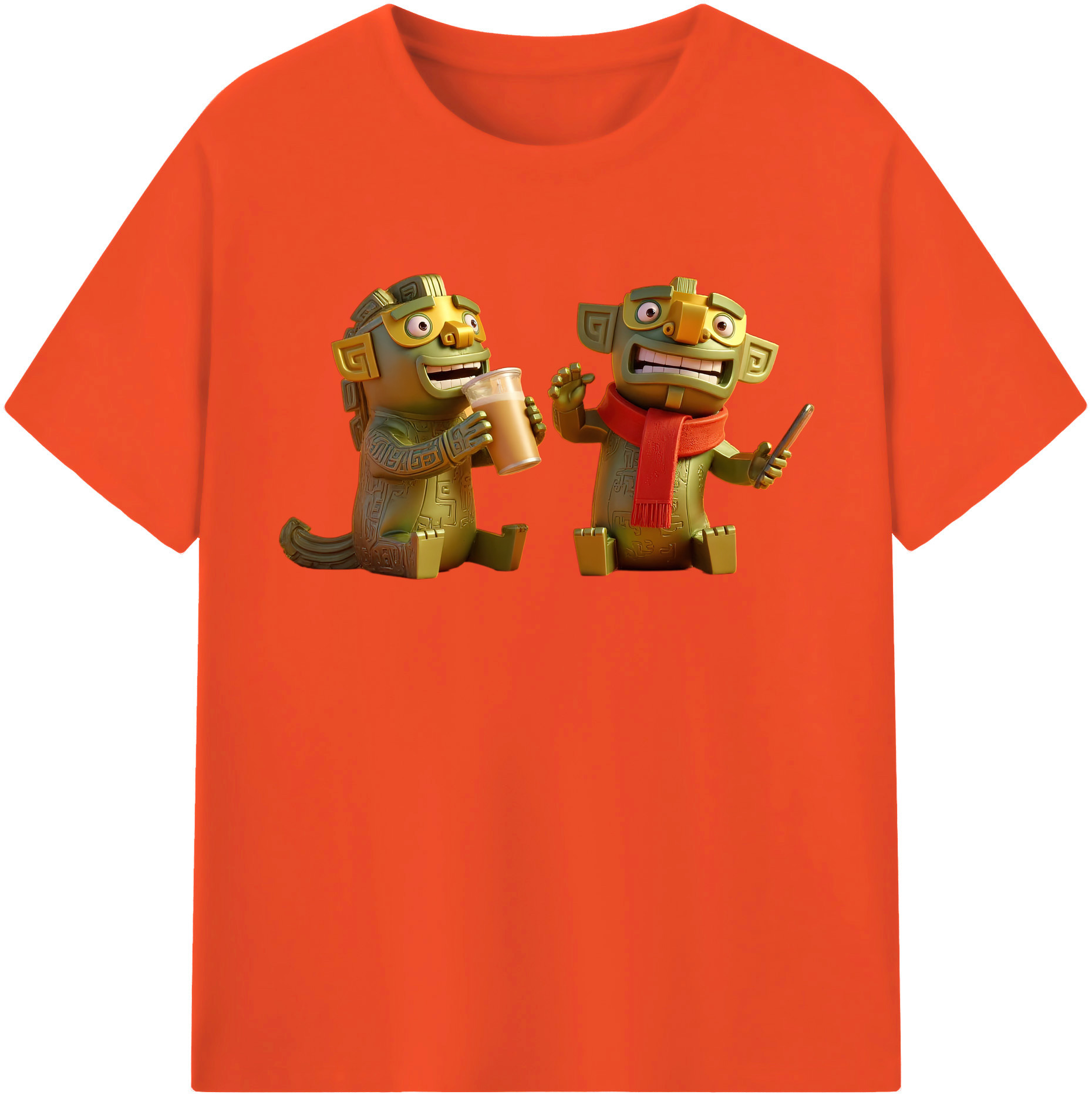 （画像用） Ne Zha 2 ナタ 魔童の大暴れ 綿100％半袖Tシャツ（フロントプリント）