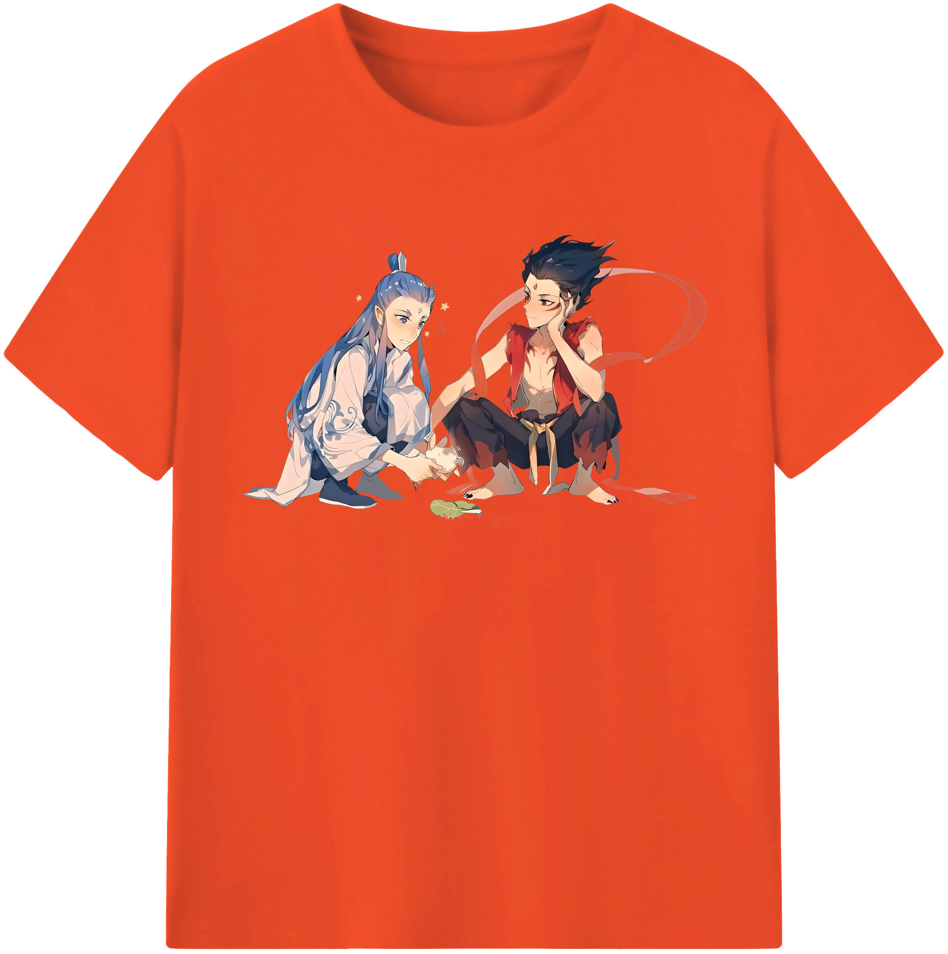 （画像用） Ne Zha 2 ナタ 魔童の大暴れ 綿100％半袖Tシャツ（フロントプリント）