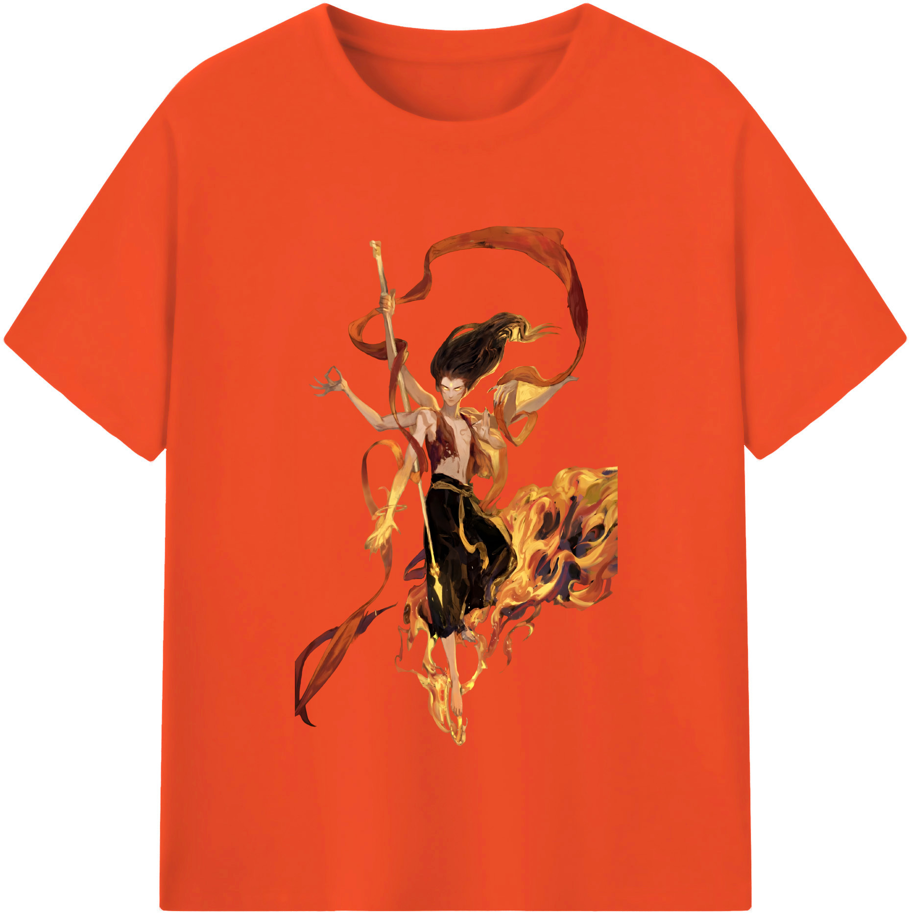 （画像用） Ne Zha 2 ナタ 魔童の大暴れ 綿100％半袖Tシャツ（フロントプリント）