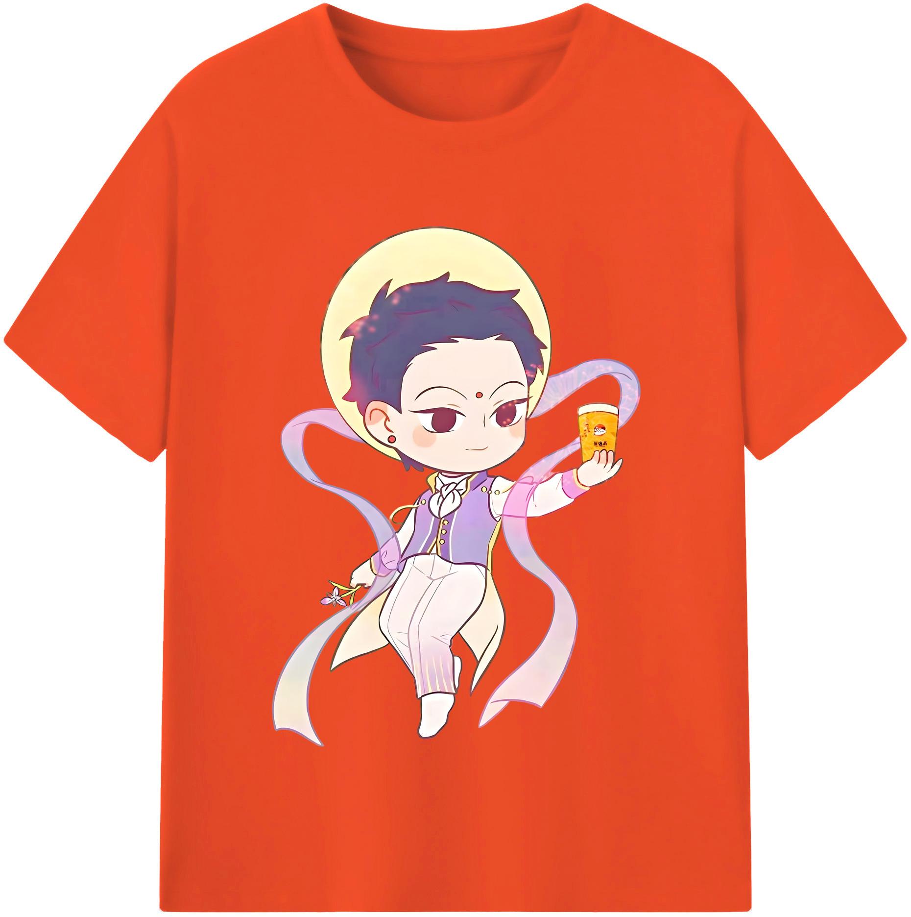 （画像用） Ne Zha 2 ナタ 魔童の大暴れ 綿100％半袖Tシャツ（フロントプリント）