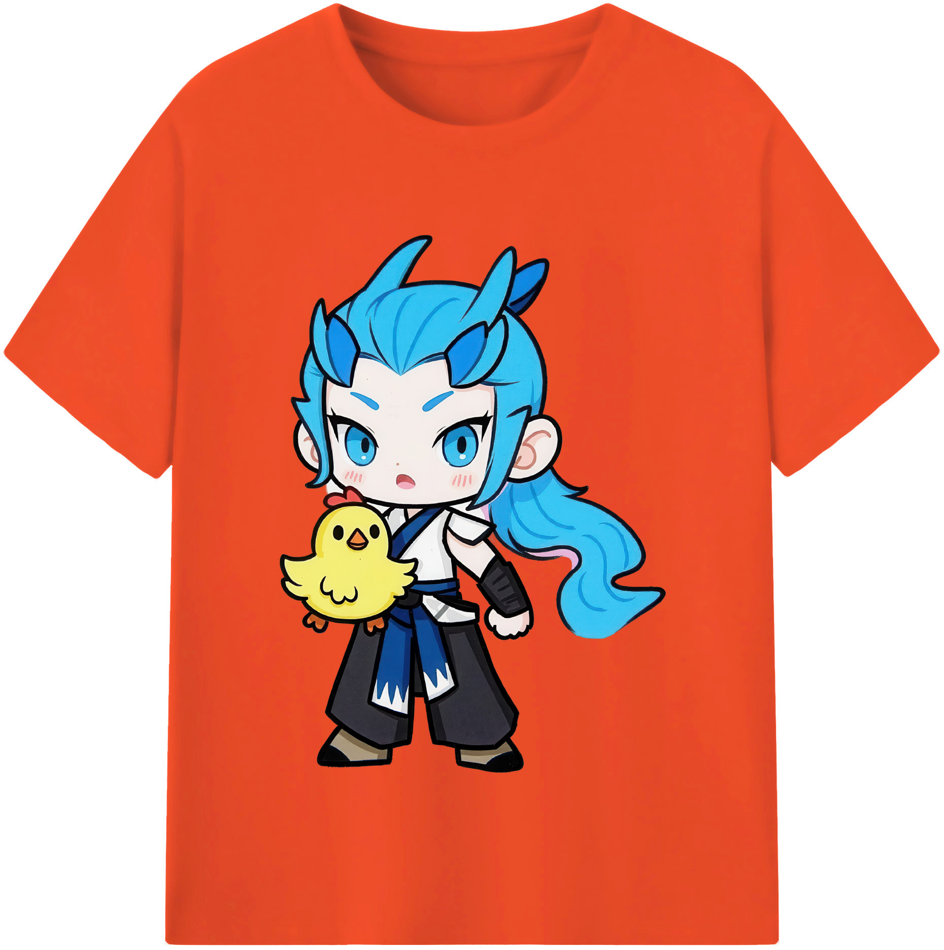 （画像用） Ne Zha 2 ナタ 魔童の大暴れ 綿100％半袖Tシャツ（フロントプリント）