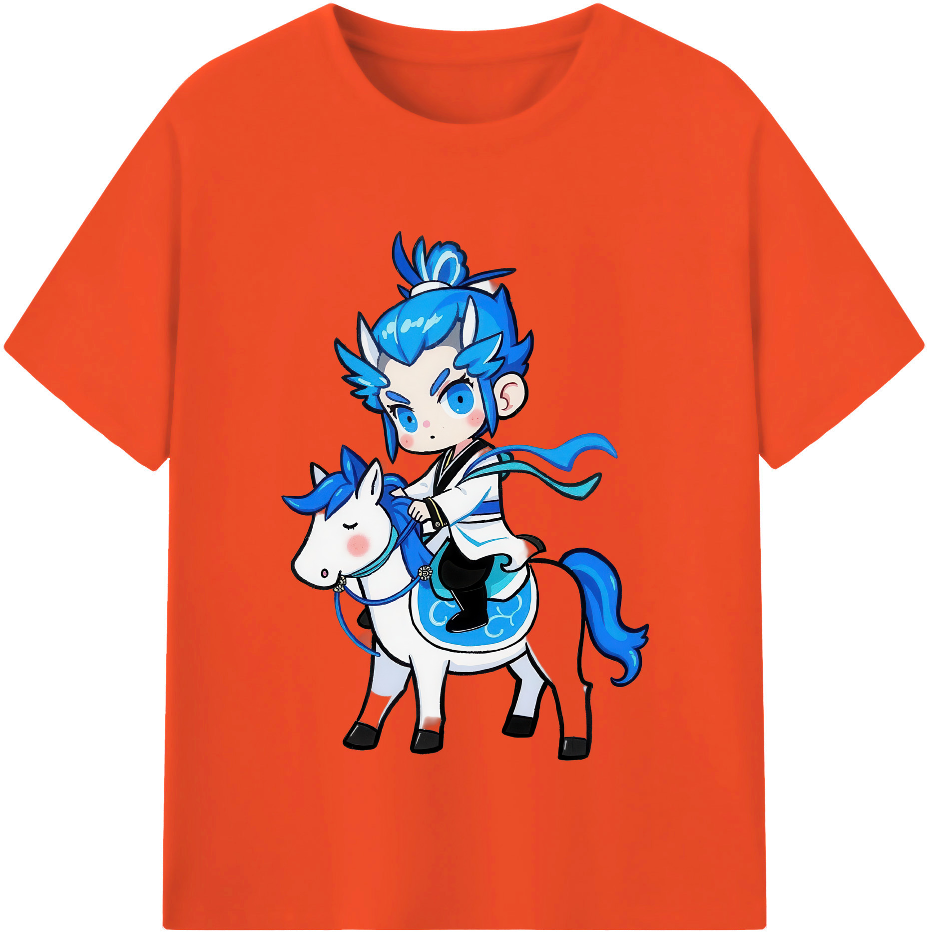 （画像用） Ne Zha 2 ナタ 魔童の大暴れ 綿100％半袖Tシャツ（フロントプリント）