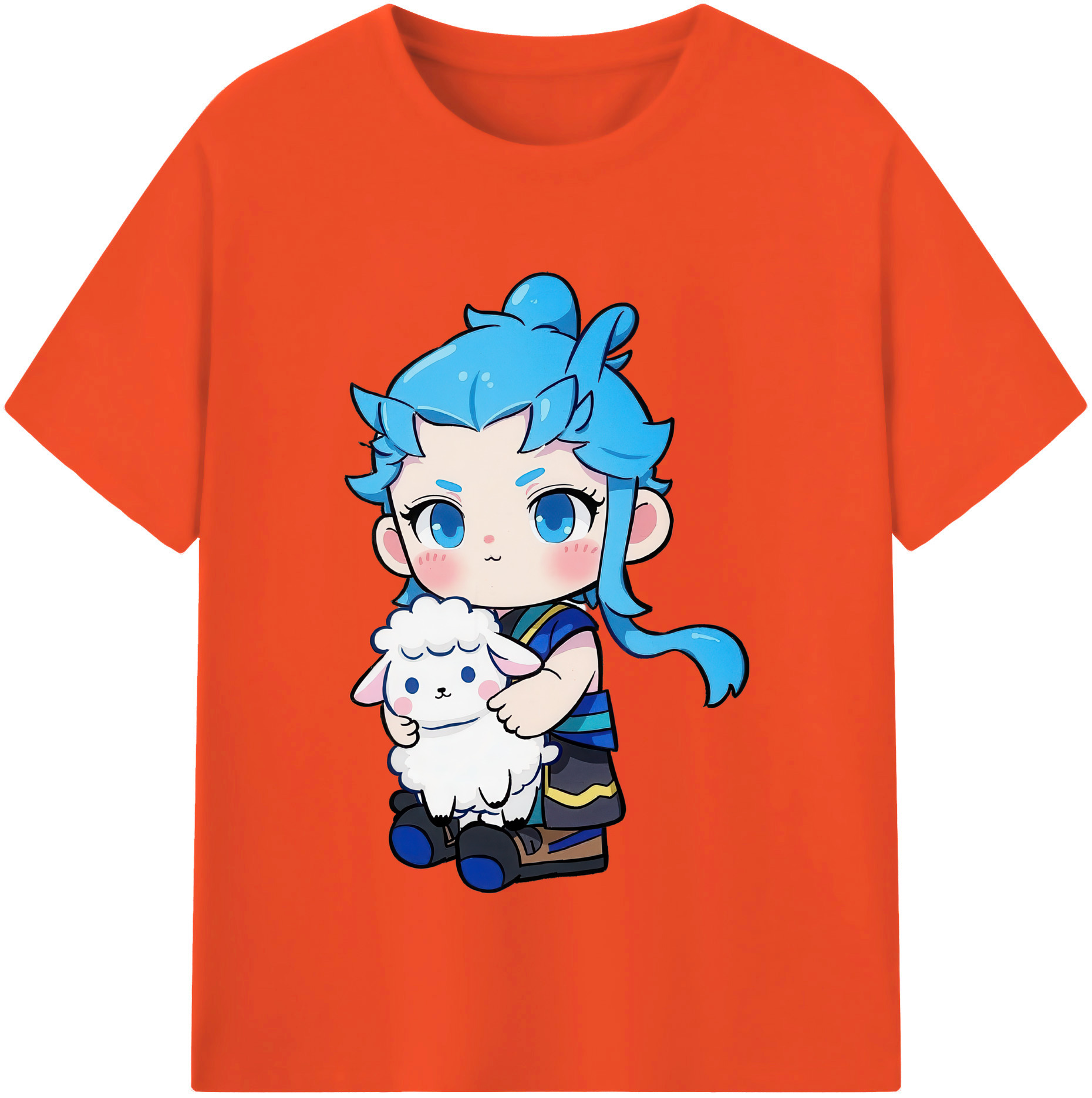 （画像用） Ne Zha 2 ナタ 魔童の大暴れ 綿100％半袖Tシャツ（フロントプリント）