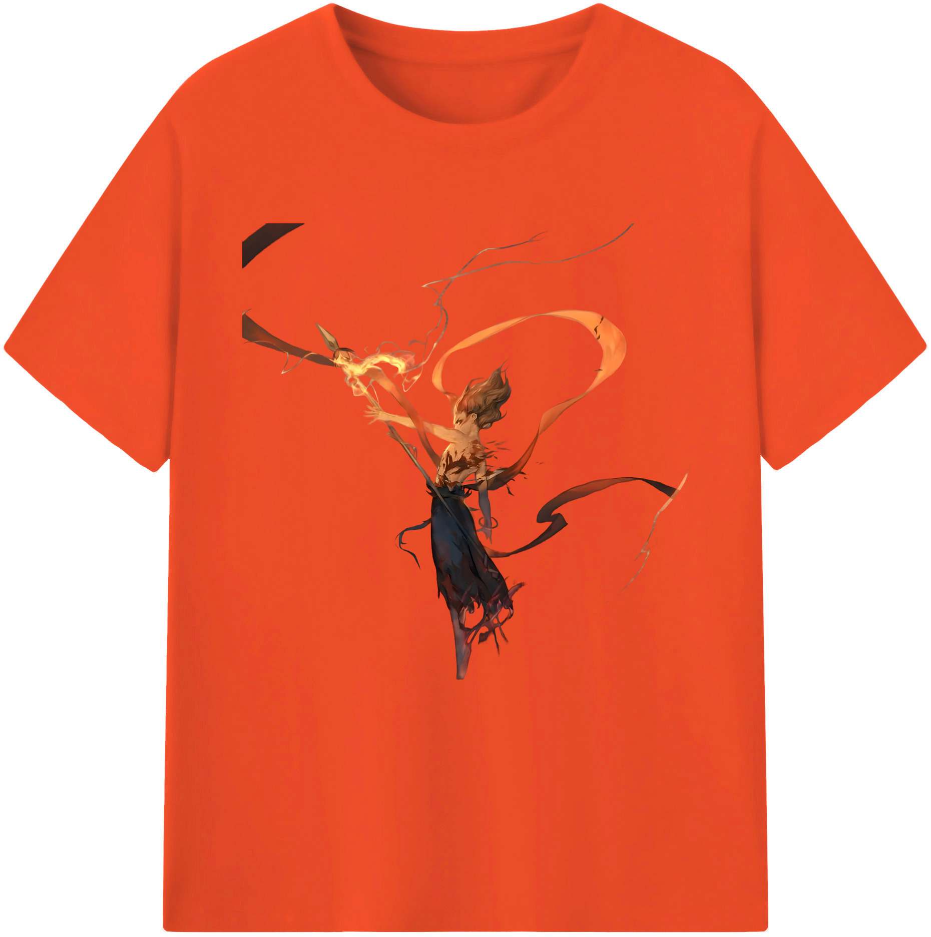 （画像用） Ne Zha 2 ナタ 魔童の大暴れ 綿100％半袖Tシャツ（フロントプリント）