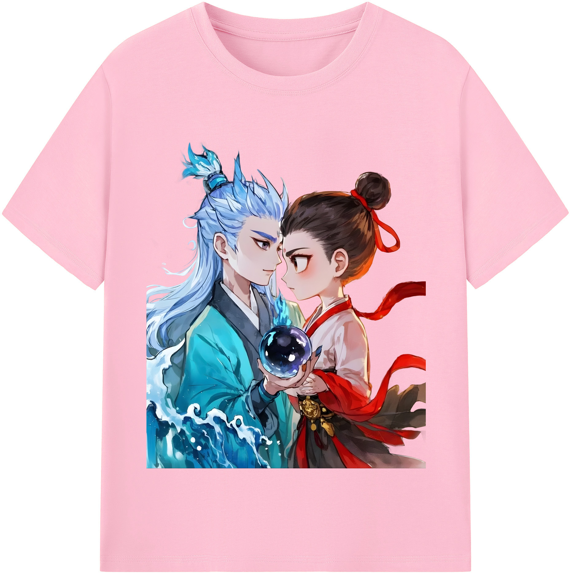 （画像用） Ne Zha 2 ナタ 魔童の大暴れ 綿100％半袖Tシャツ（フロントプリント）