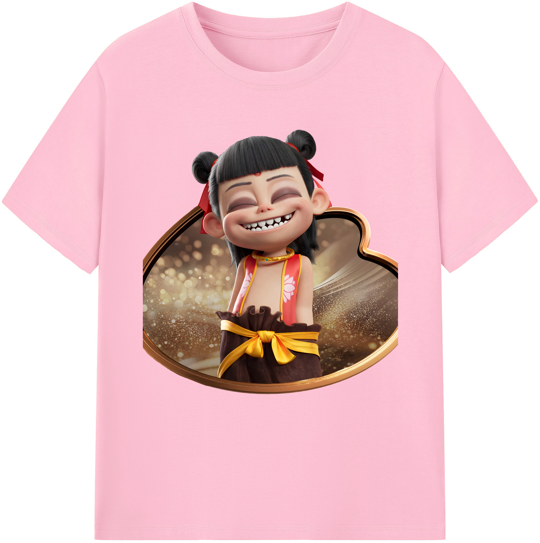 （画像用） Ne Zha 2 ナタ 魔童の大暴れ 綿100％半袖Tシャツ（フロントプリント）