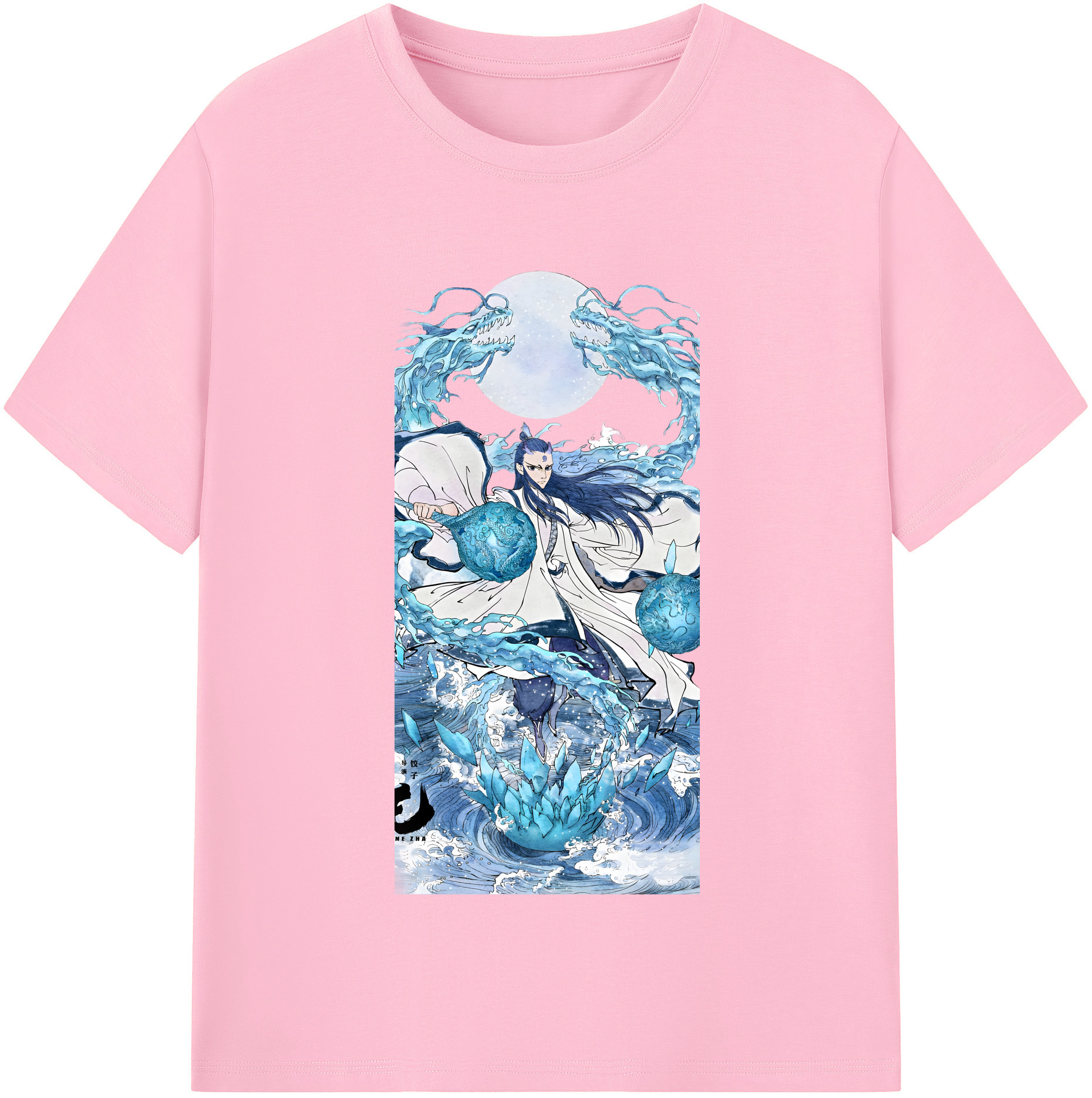 （画像用） Ne Zha 2 ナタ 魔童の大暴れ 綿100％半袖Tシャツ（フロントプリント）