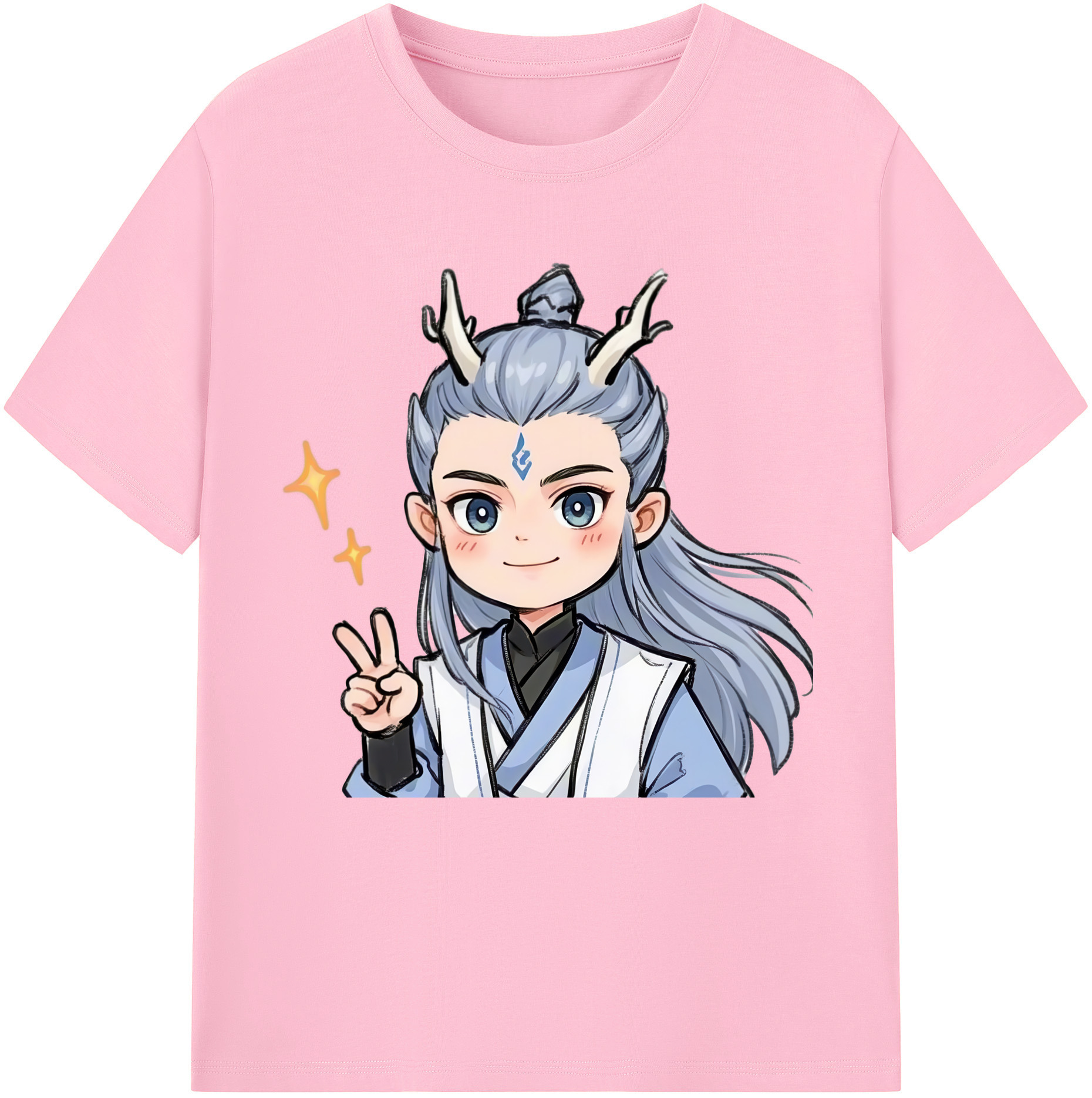（画像用） Ne Zha 2 ナタ 魔童の大暴れ 綿100％半袖Tシャツ（フロントプリント）