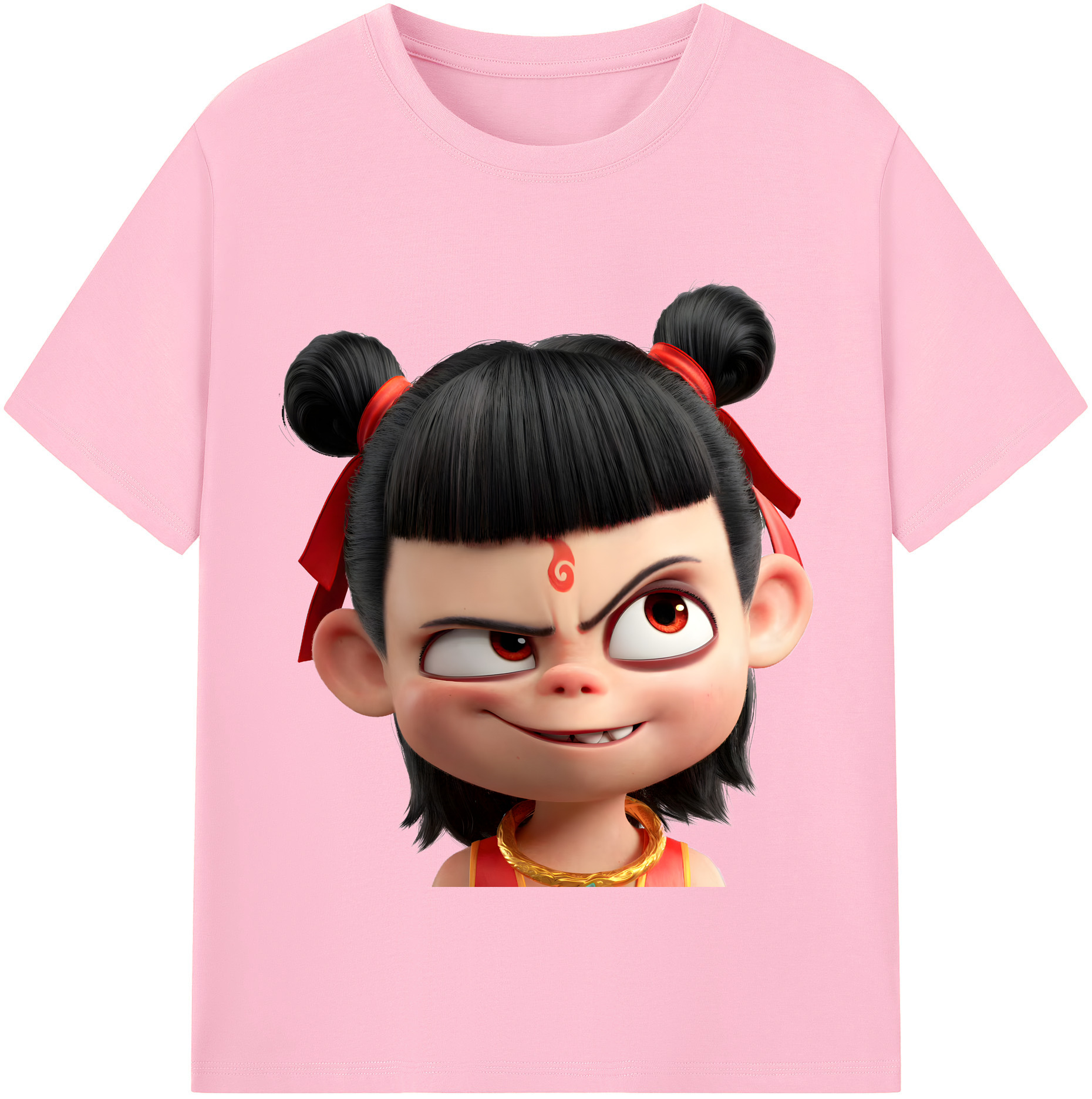 （画像用） Ne Zha 2 ナタ 魔童の大暴れ 綿100％半袖Tシャツ（フロントプリント）
