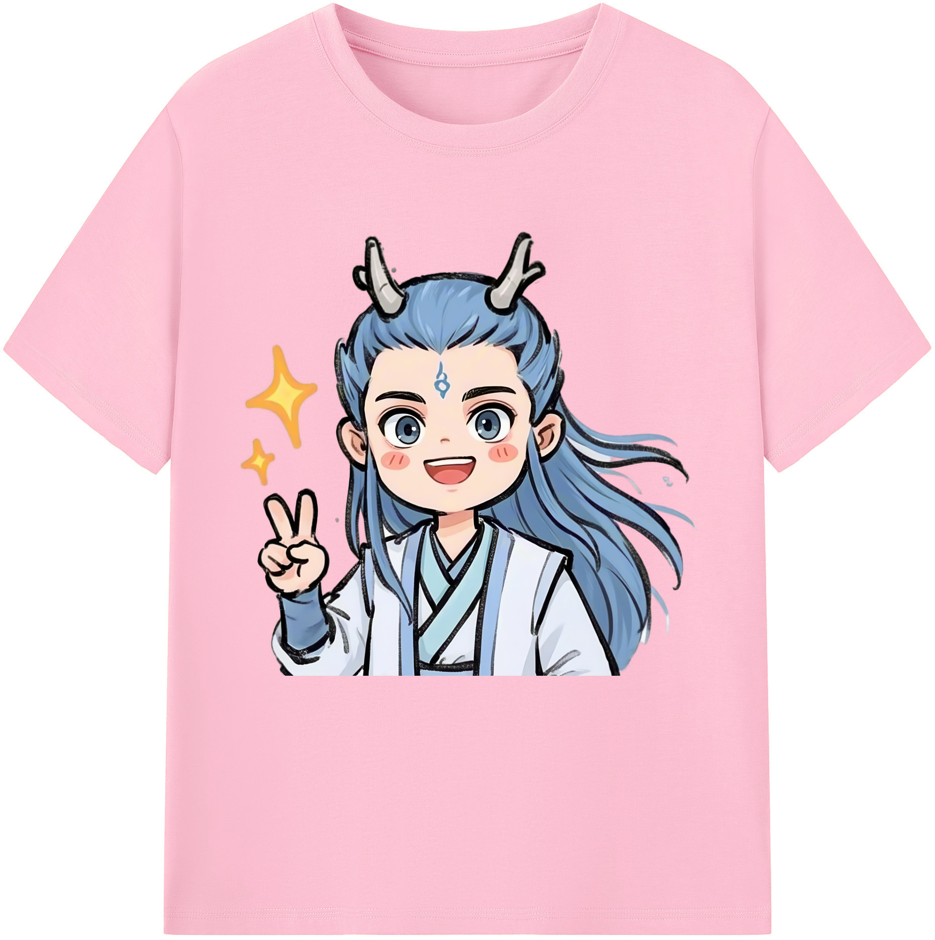 （画像用） Ne Zha 2 ナタ 魔童の大暴れ 綿100％半袖Tシャツ（フロントプリント）