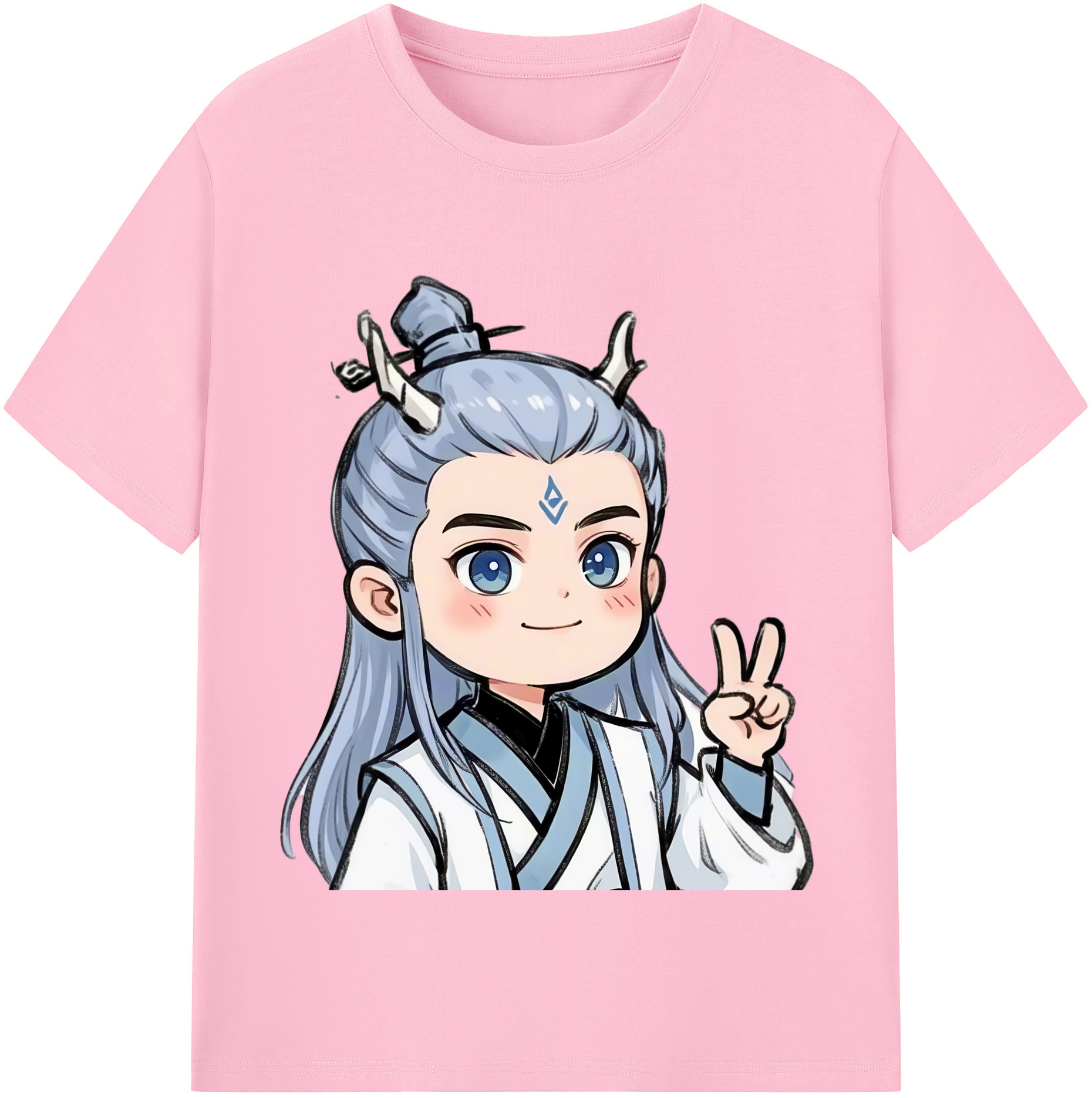 （画像用） Ne Zha 2 ナタ 魔童の大暴れ 綿100％半袖Tシャツ（フロントプリント）