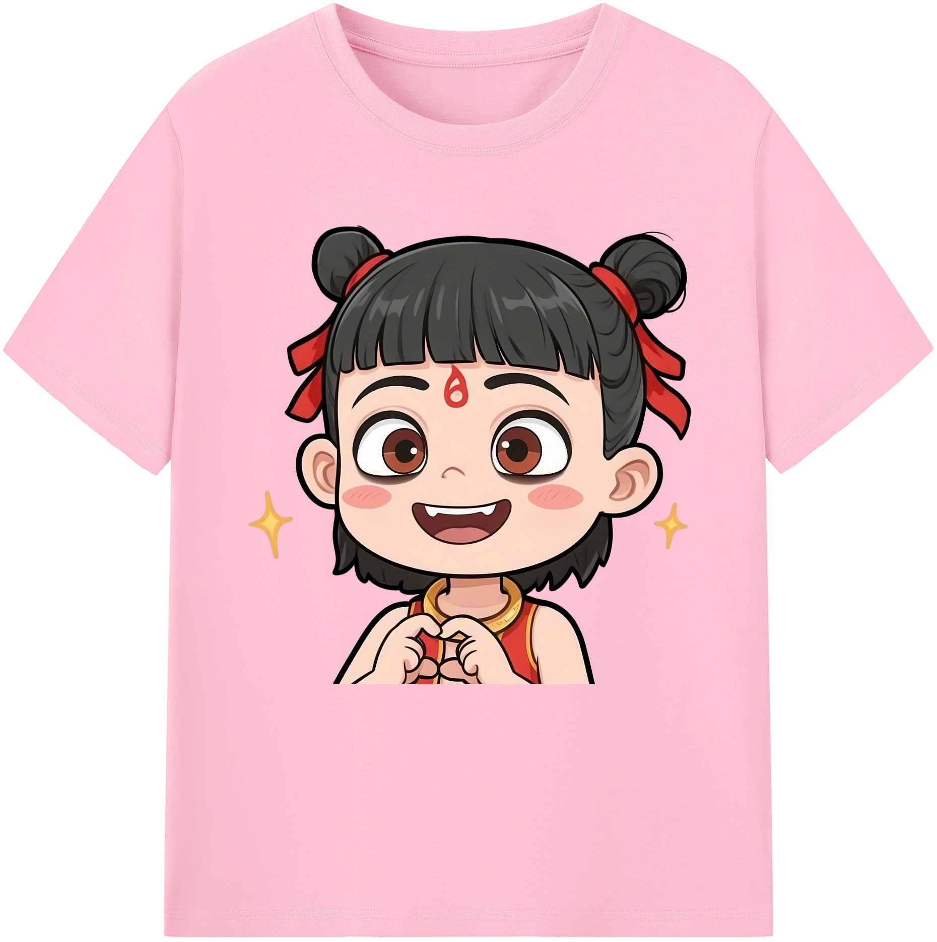 （画像用） Ne Zha 2 ナタ 魔童の大暴れ 綿100％半袖Tシャツ（フロントプリント）