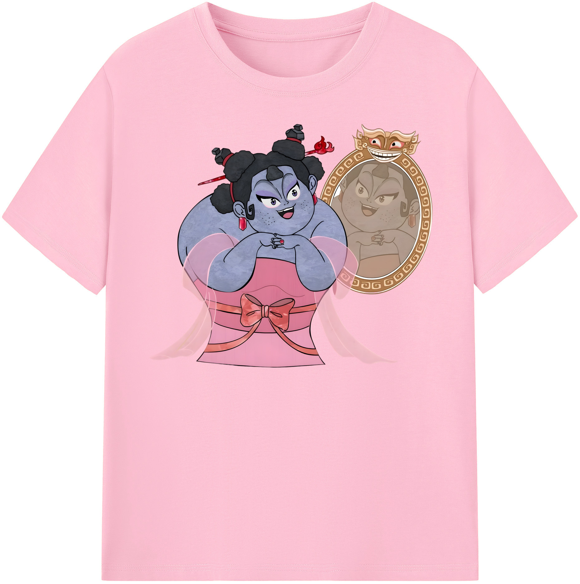 （画像用） Ne Zha 2 ナタ 魔童の大暴れ 綿100％半袖Tシャツ（フロントプリント）