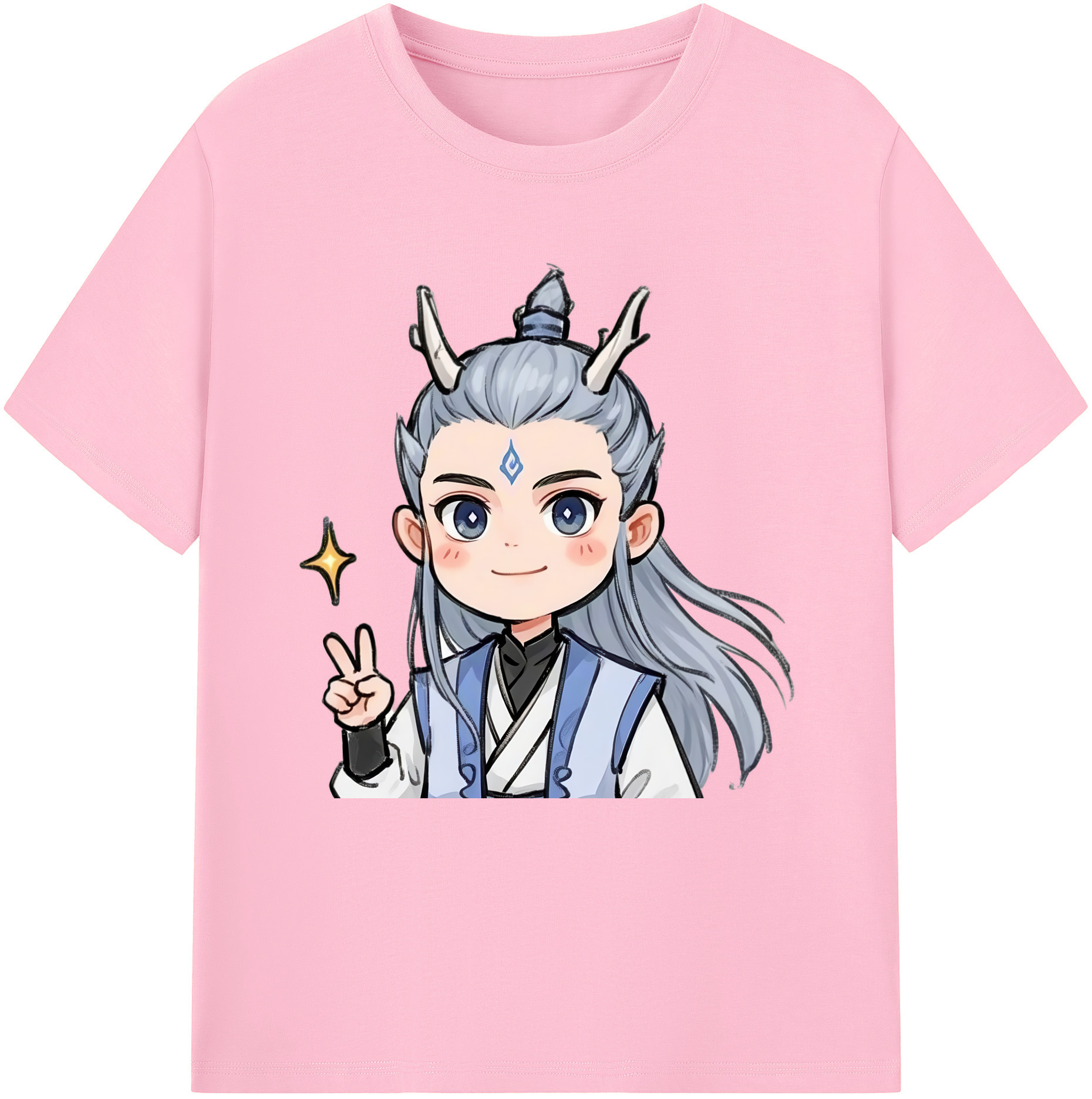 （画像用） Ne Zha 2 ナタ 魔童の大暴れ 綿100％半袖Tシャツ（フロントプリント）
