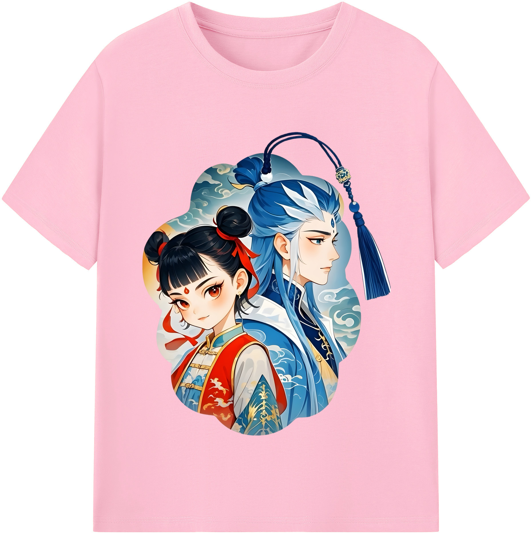 （画像用） Ne Zha 2 ナタ 魔童の大暴れ 綿100％半袖Tシャツ（フロントプリント）