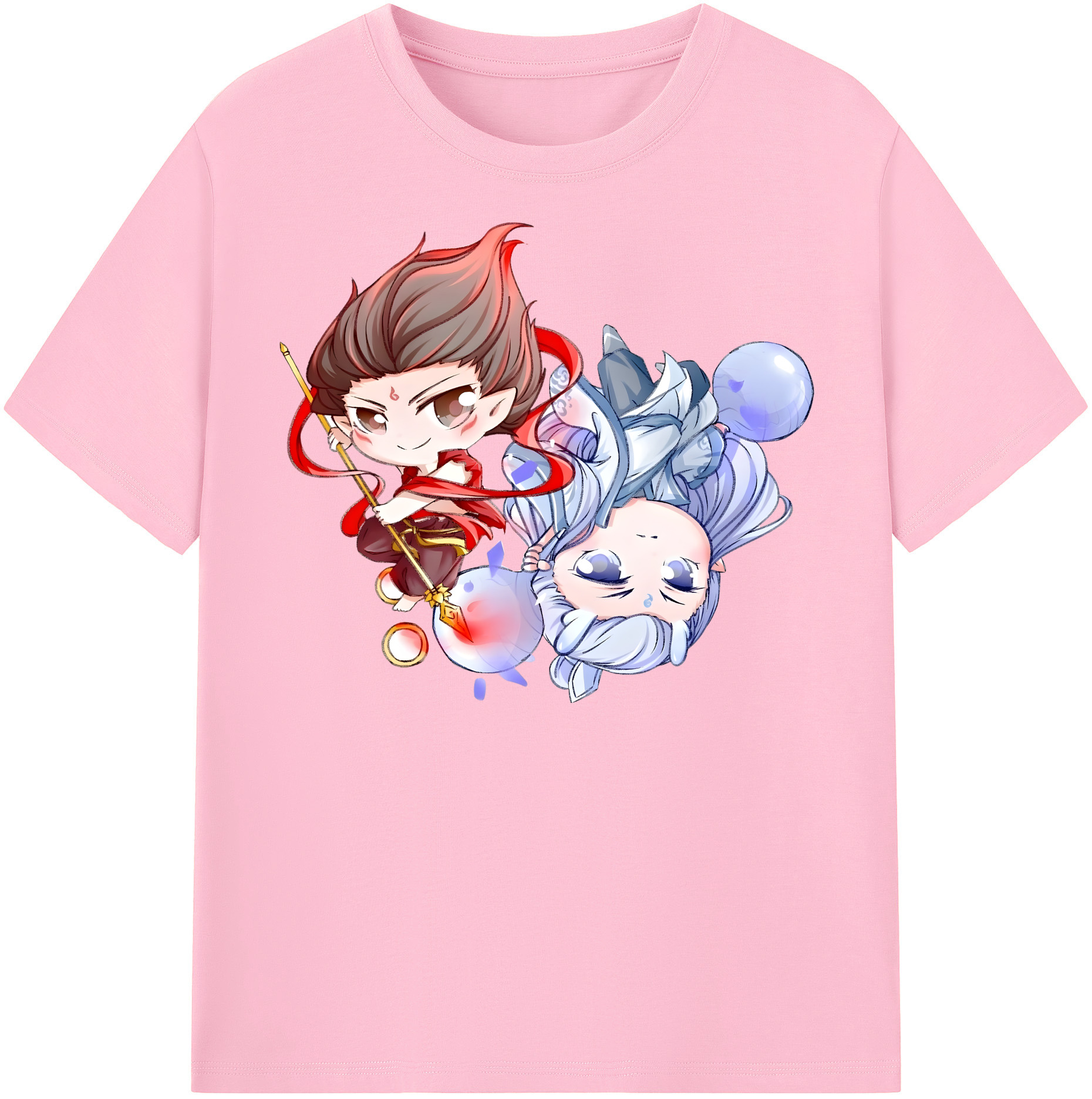 （画像用） Ne Zha 2 ナタ 魔童の大暴れ 綿100％半袖Tシャツ（フロントプリント）