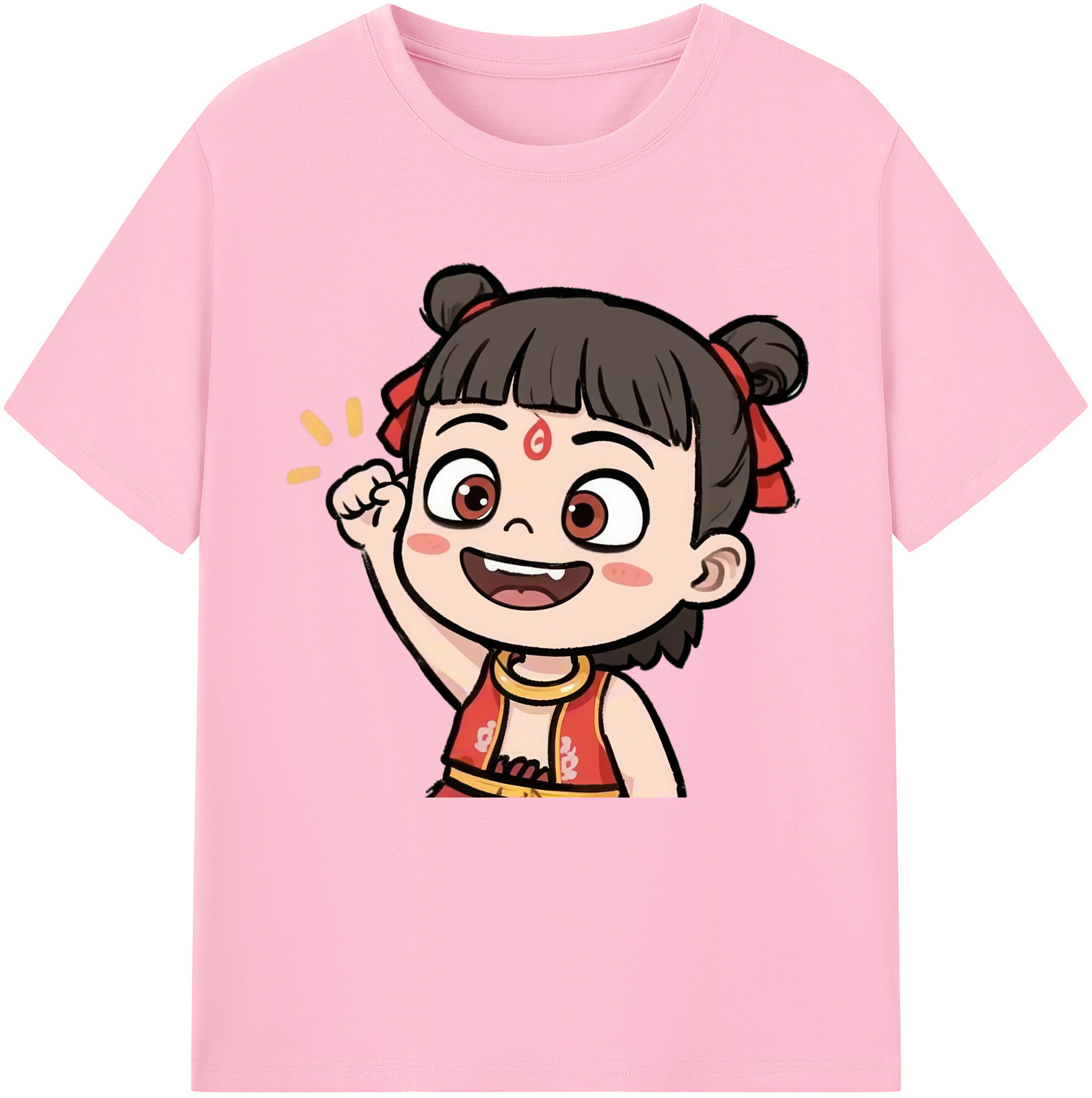 （画像用） Ne Zha 2 ナタ 魔童の大暴れ 綿100％半袖Tシャツ（フロントプリント）