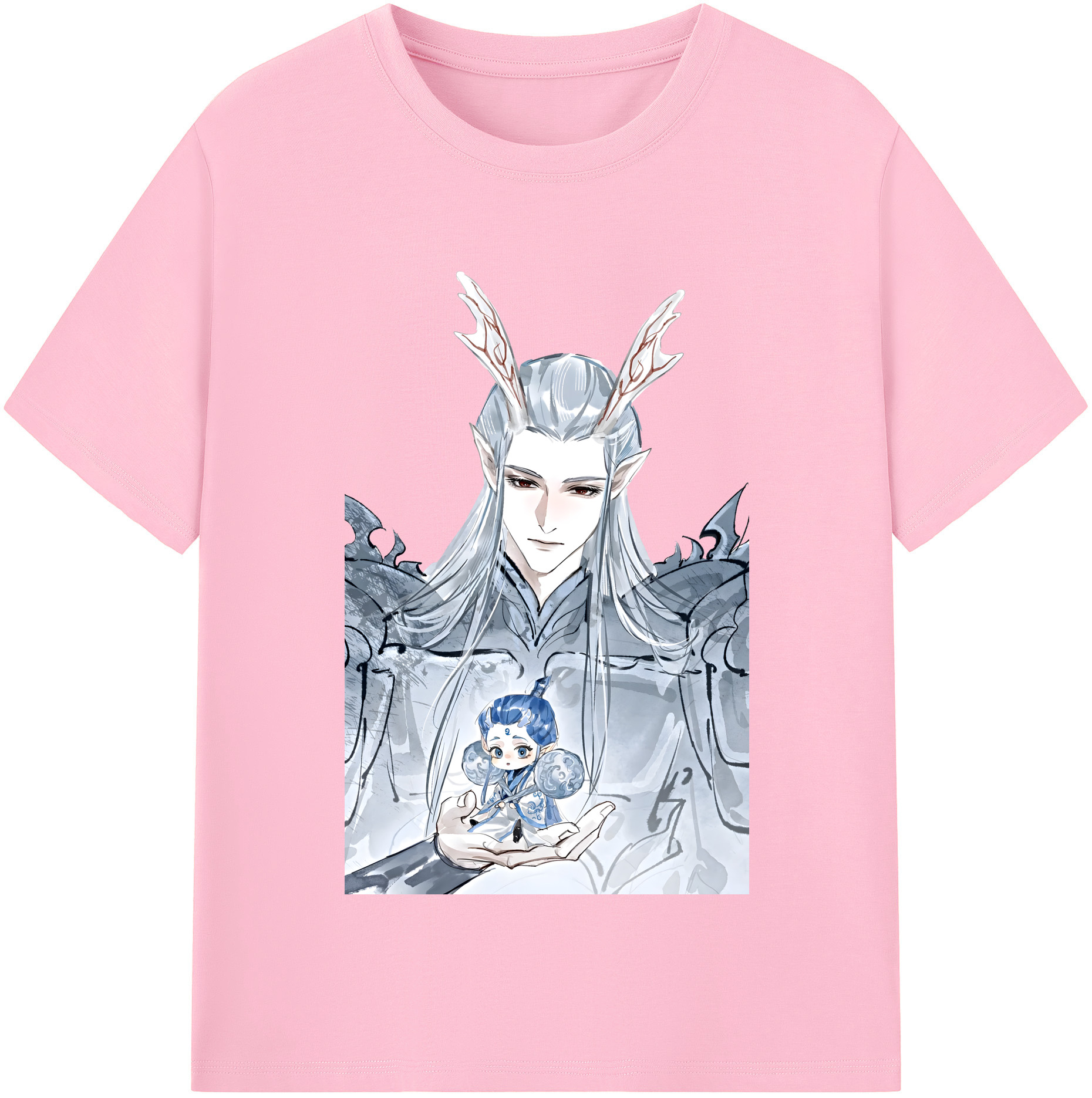 （画像用） Ne Zha 2 ナタ 魔童の大暴れ 綿100％半袖Tシャツ（フロントプリント）