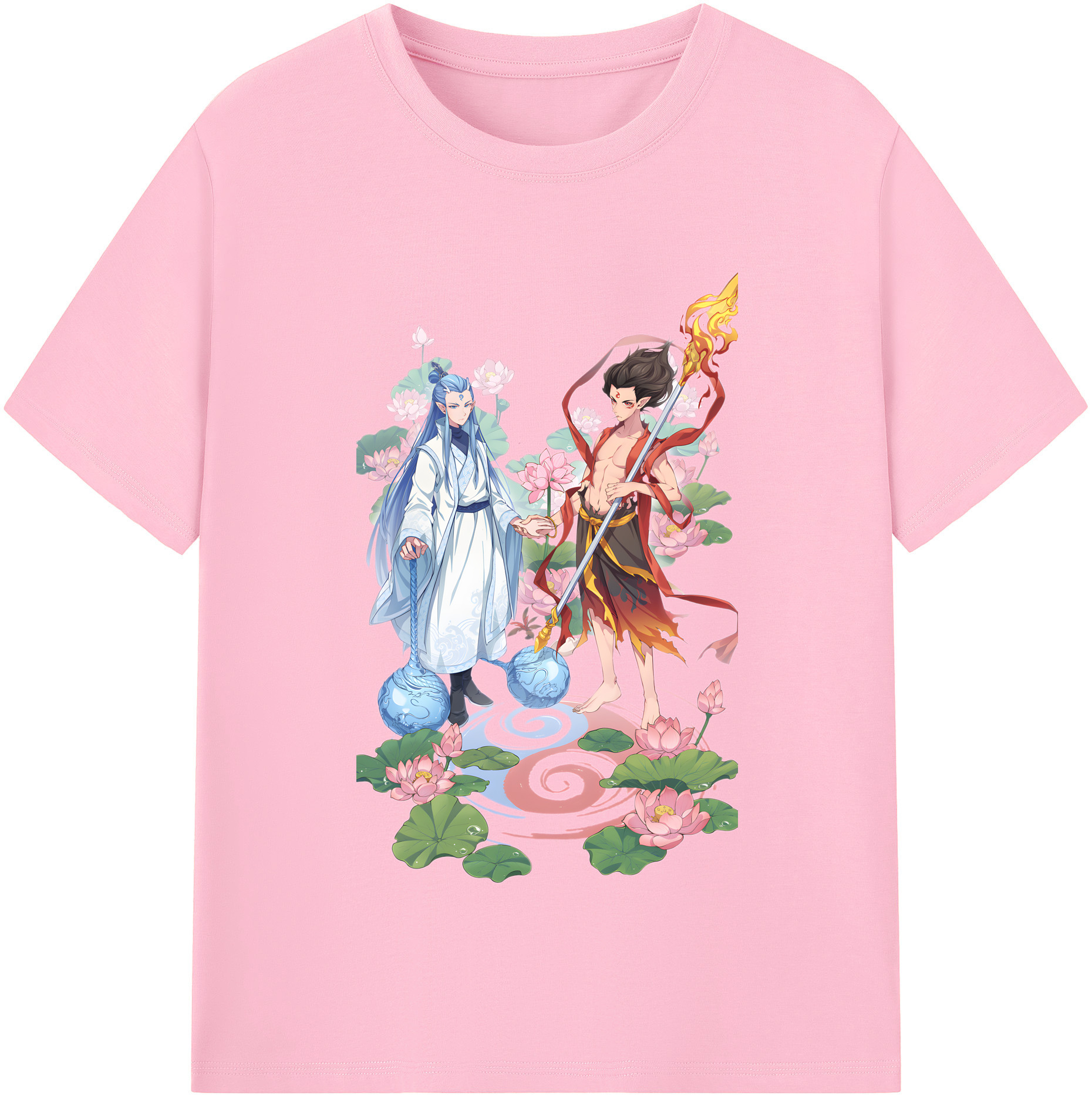 （画像用） Ne Zha 2 ナタ 魔童の大暴れ 綿100％半袖Tシャツ（フロントプリント）