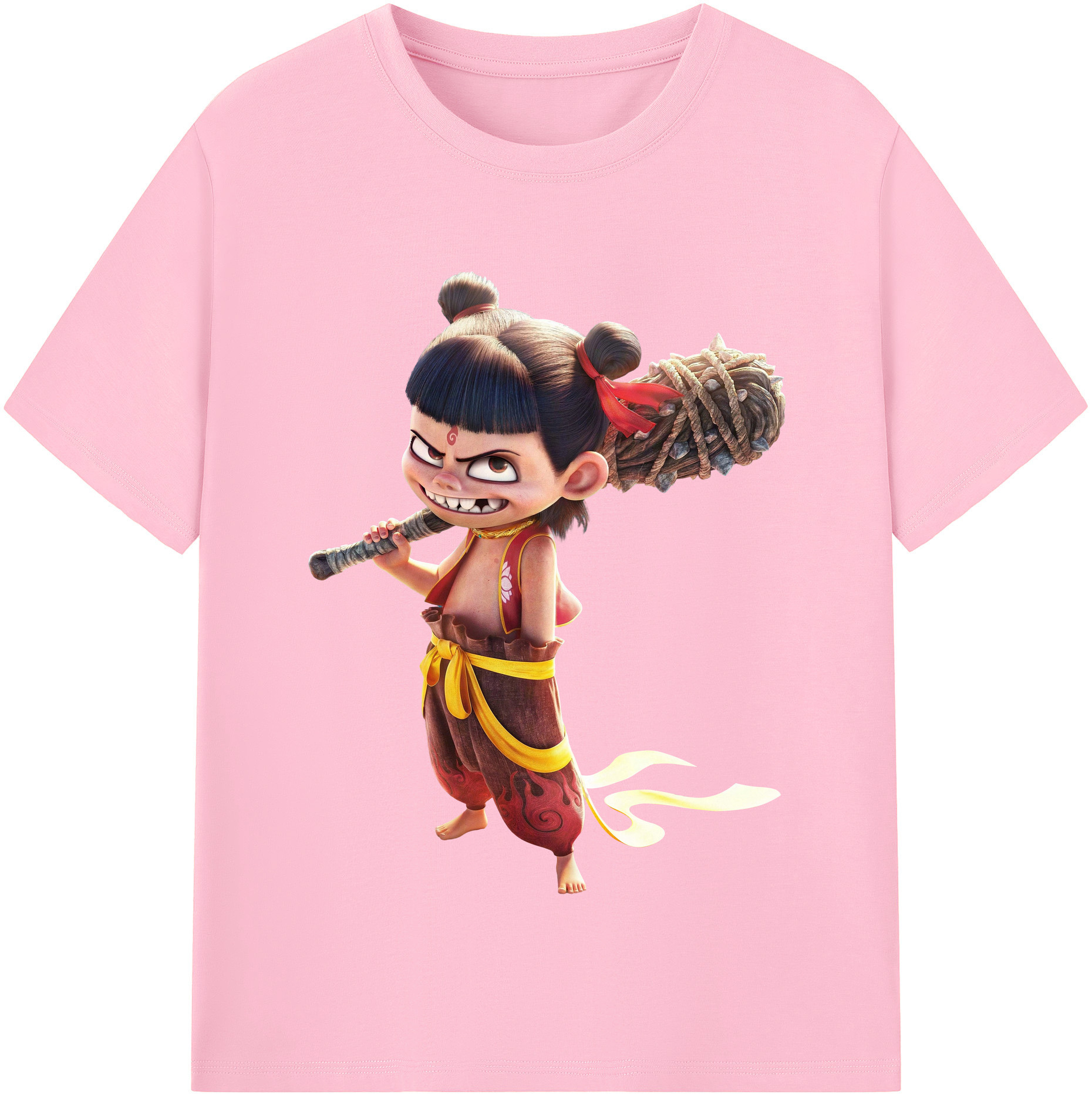 （画像用） Ne Zha 2 ナタ 魔童の大暴れ 綿100％半袖Tシャツ（フロントプリント）