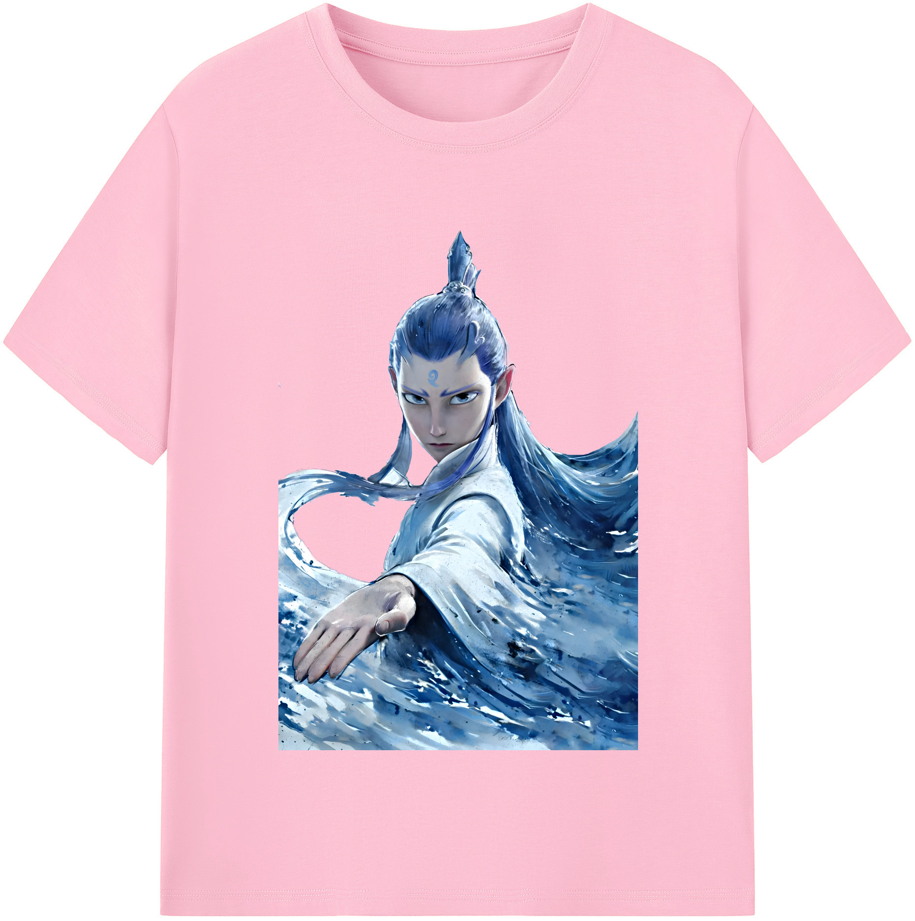 （画像用） Ne Zha 2 ナタ 魔童の大暴れ 綿100％半袖Tシャツ（フロントプリント）