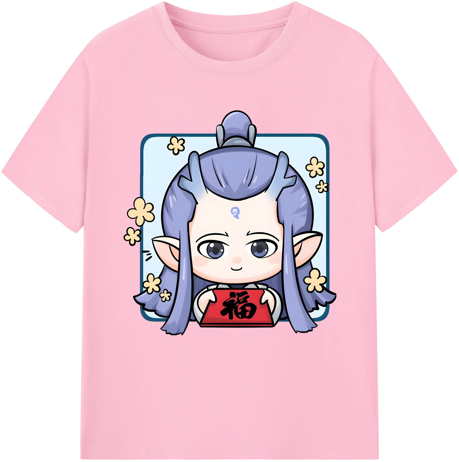 （画像用） Ne Zha 2 ナタ 魔童の大暴れ 綿100％半袖Tシャツ（フロントプリント）
