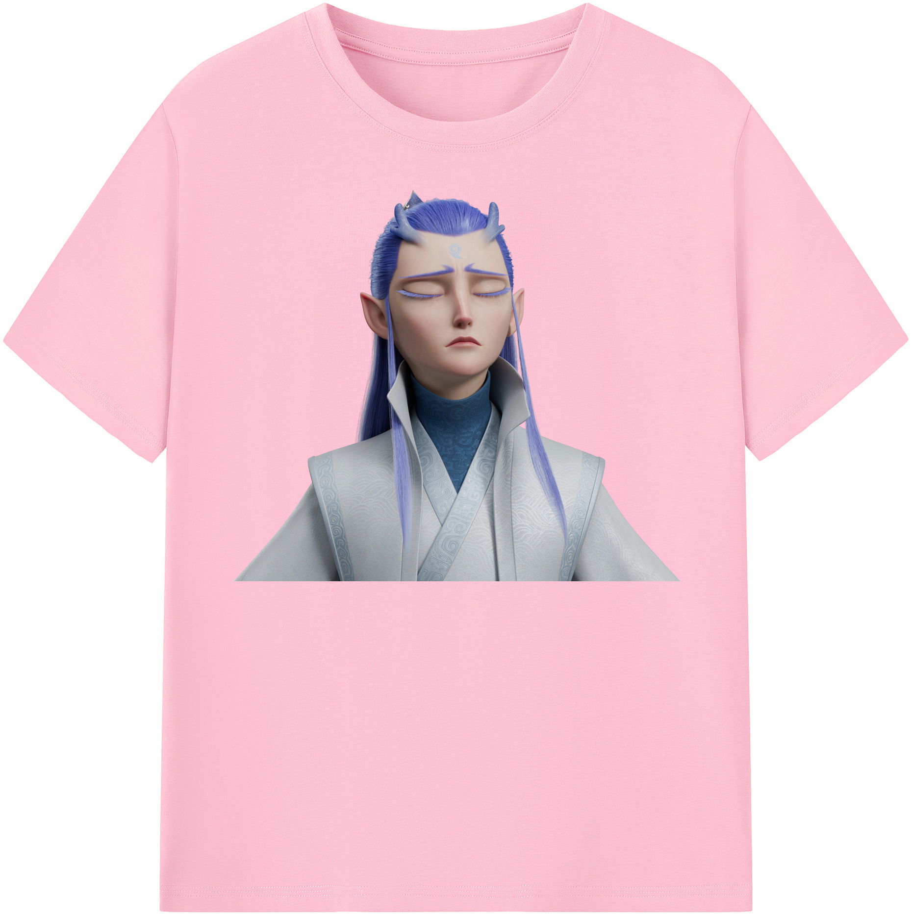 （画像用） Ne Zha 2 ナタ 魔童の大暴れ 綿100％半袖Tシャツ（フロントプリント）