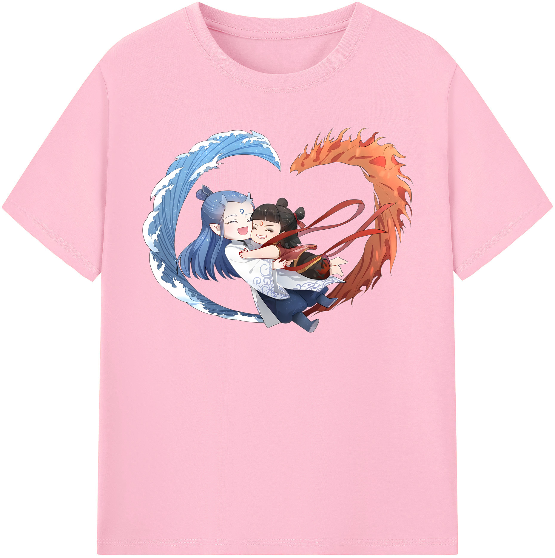 （画像用） Ne Zha 2 ナタ 魔童の大暴れ 綿100％半袖Tシャツ（フロントプリント）