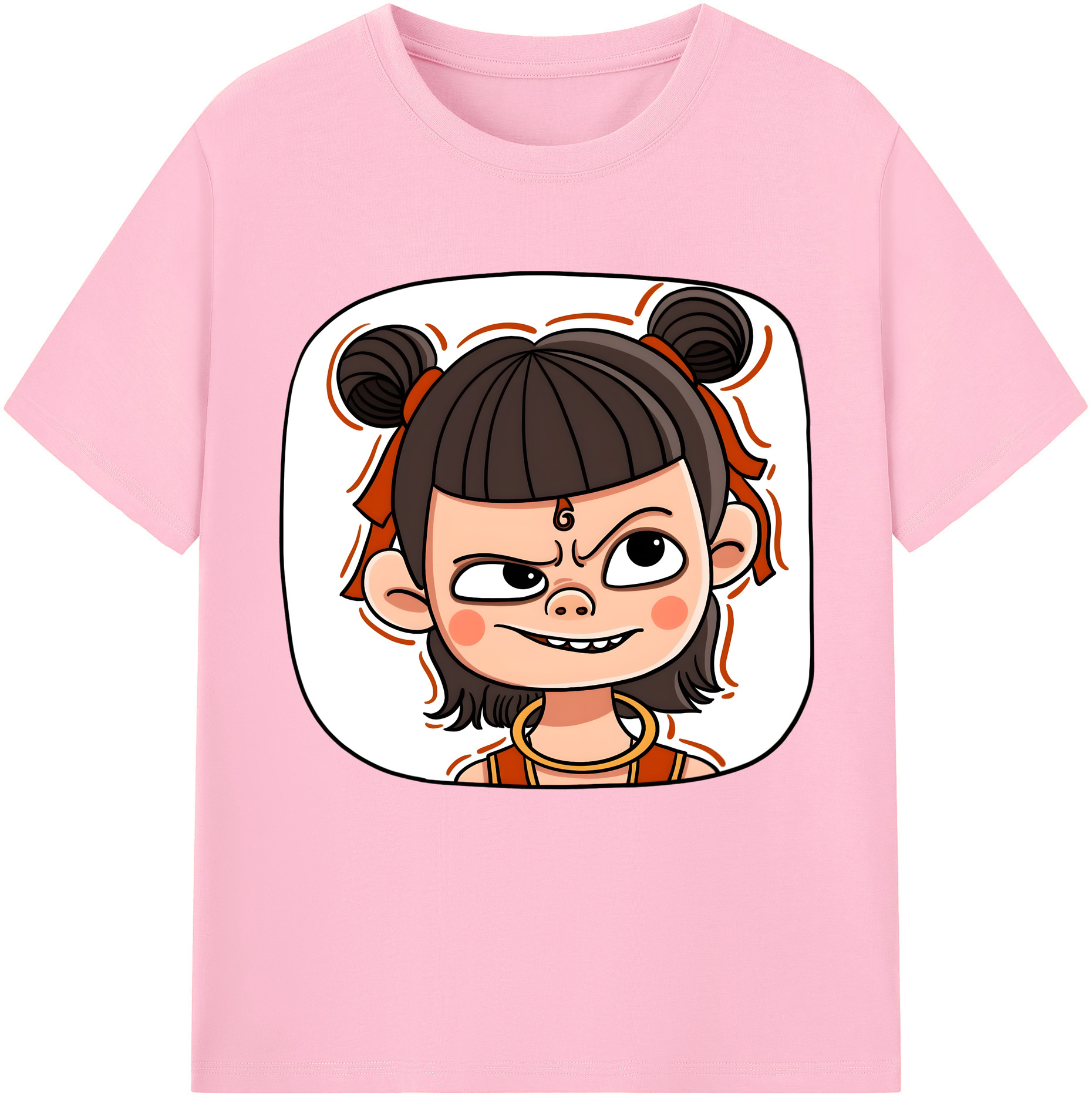 （画像用） Ne Zha 2 ナタ 魔童の大暴れ 綿100％半袖Tシャツ（フロントプリント）