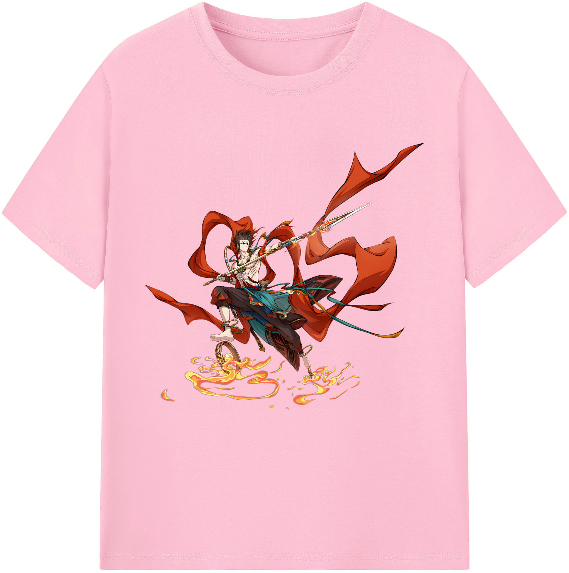 （画像用） Ne Zha 2 ナタ 魔童の大暴れ 綿100％半袖Tシャツ（フロントプリント）