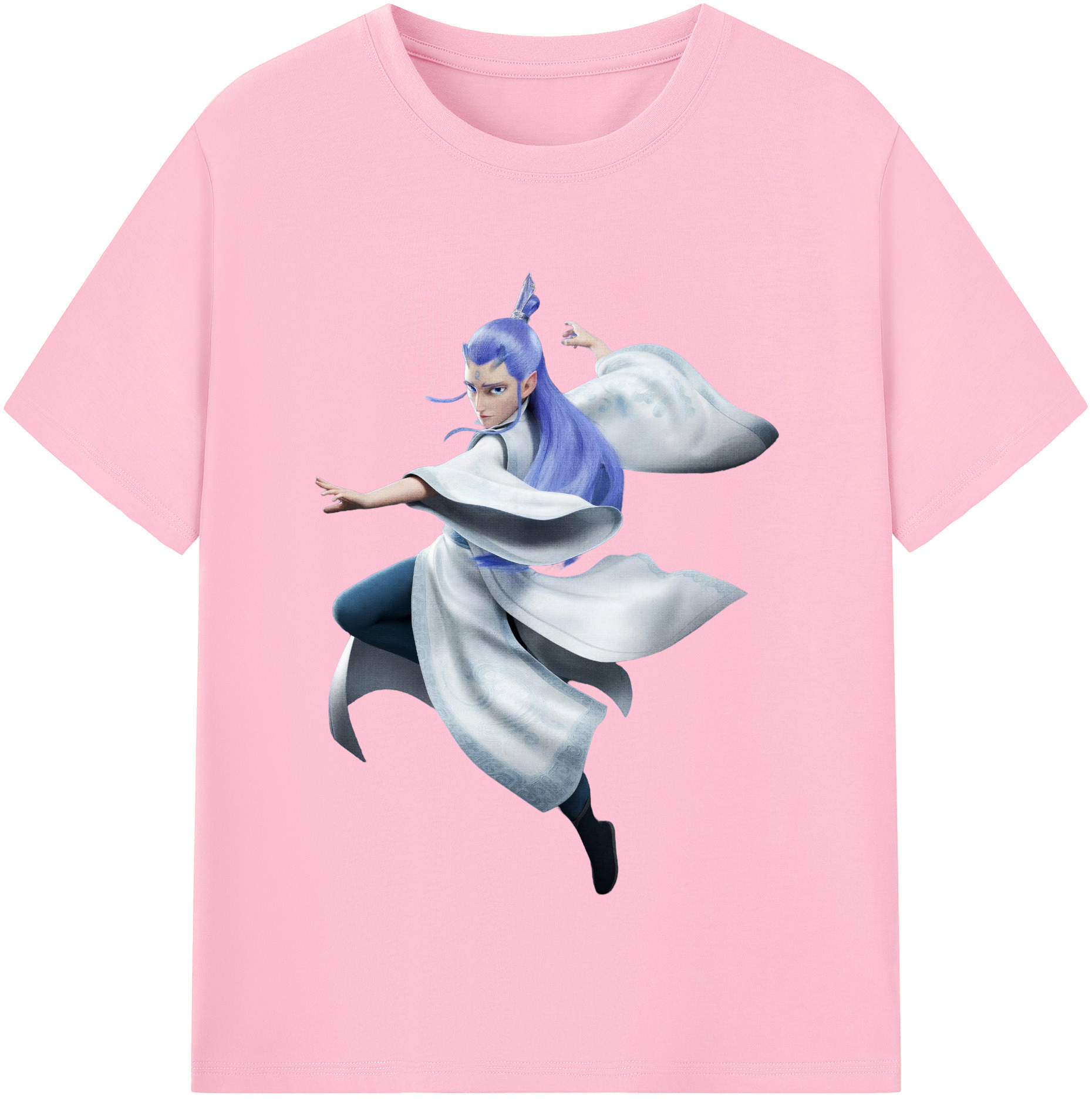 （画像用） Ne Zha 2 ナタ 魔童の大暴れ 綿100％半袖Tシャツ（フロントプリント）